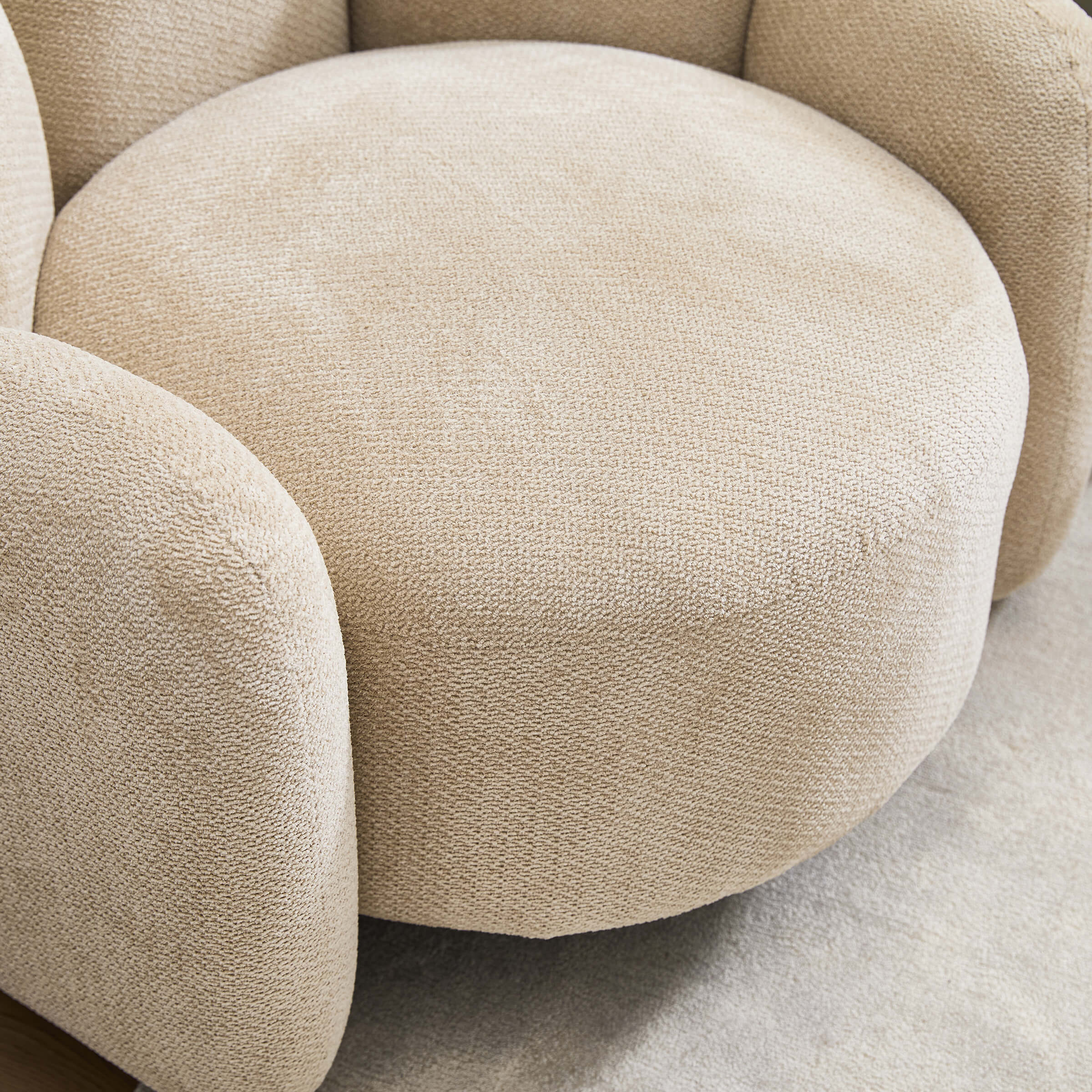 ZH4YOU Scandinavian Style Upholstered Barrel Chair - 6629AC