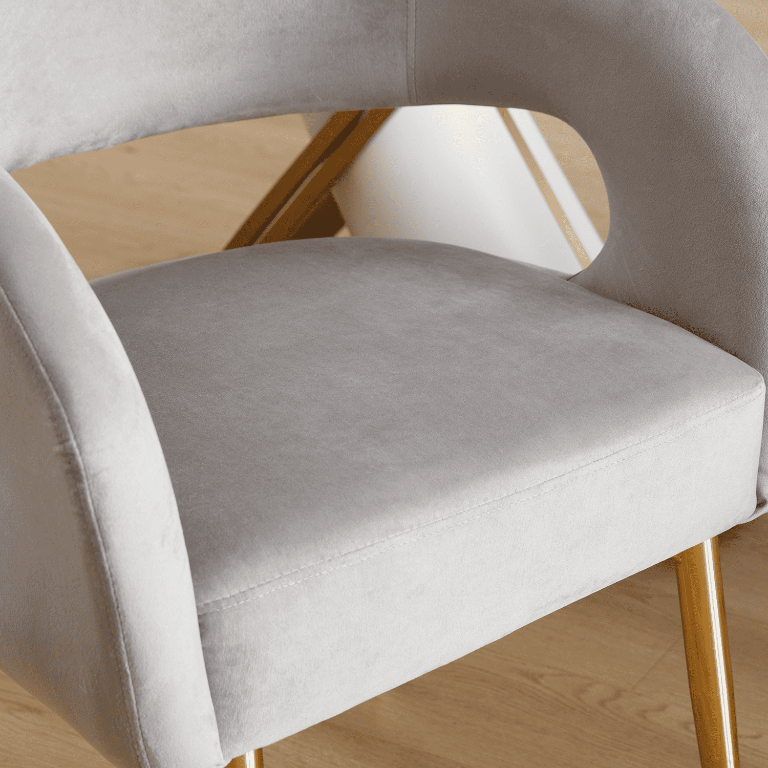 Close-up of white chair upholstery