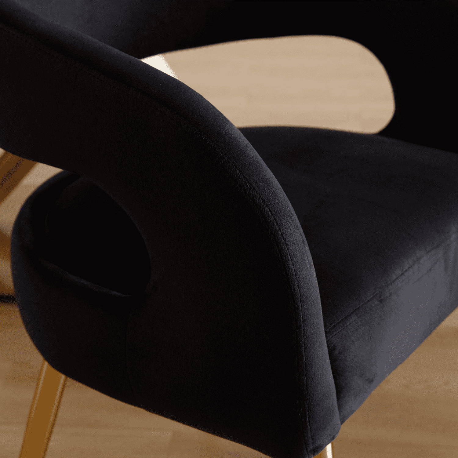 Black chairs in dark room