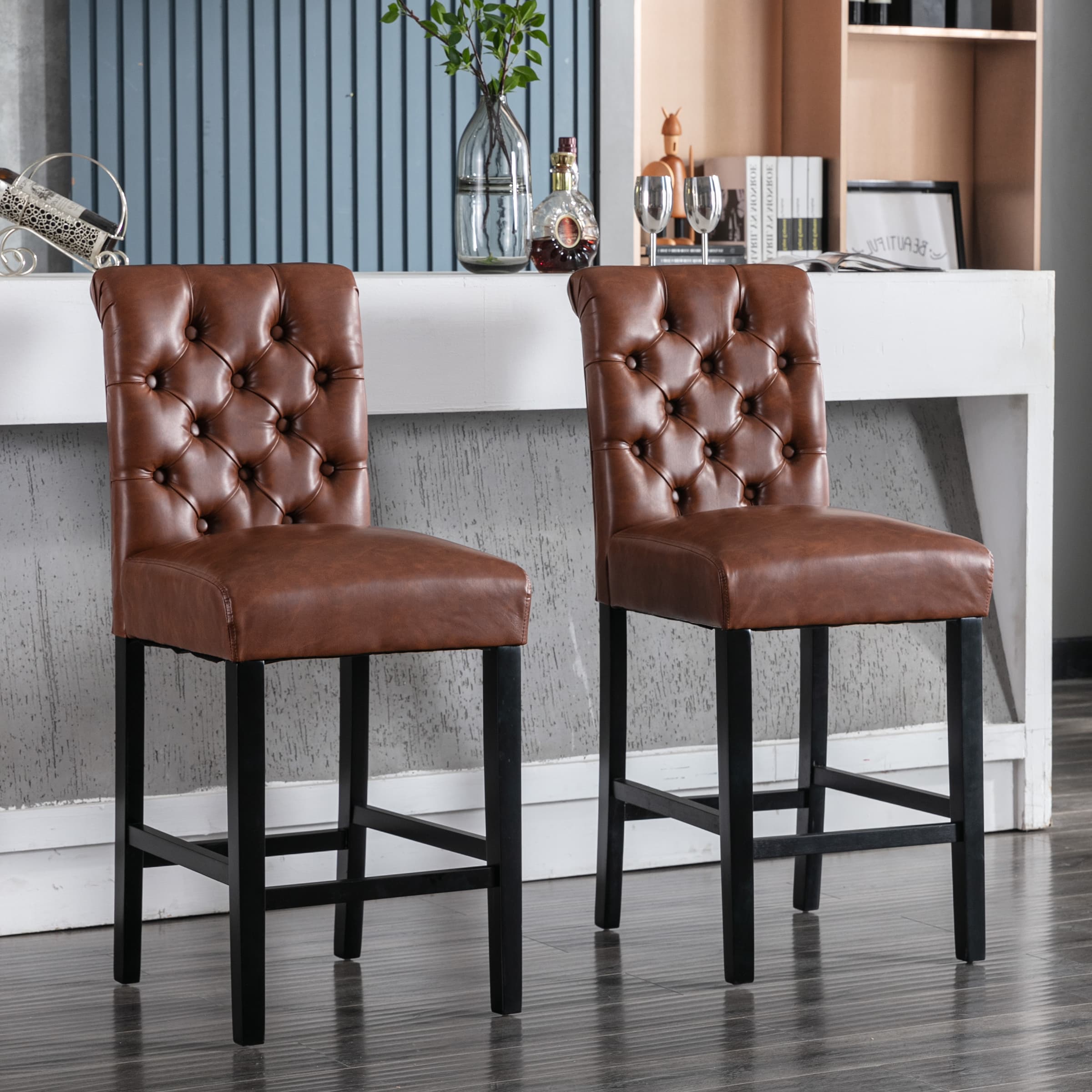 Kmax Tufted Counter Height Bar Stools Set of 2 - 8335CS