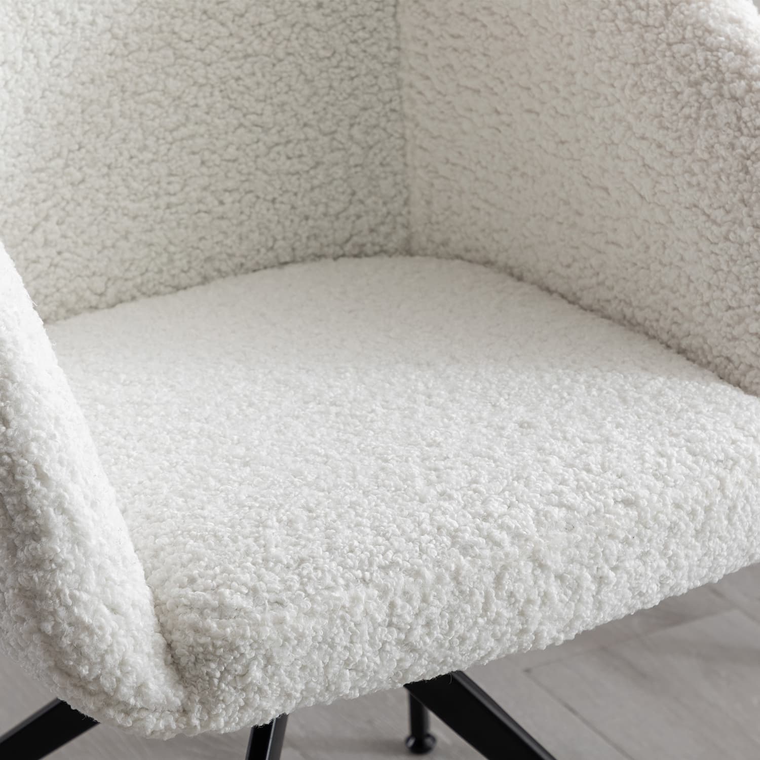 ROCITY 20" Swivel Black Boucle Chair 1 PCS - 3094DC