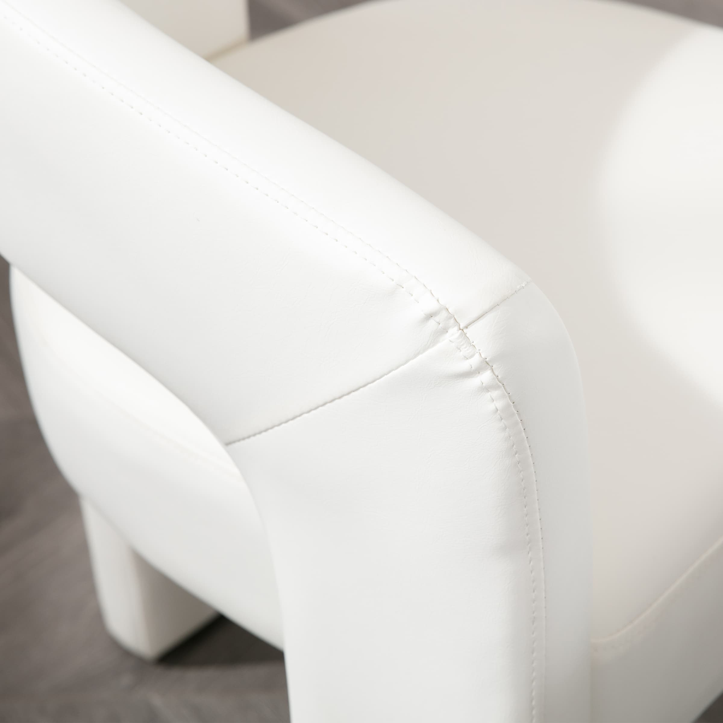 VESCASA Modern Open-Back Faux Leather Barrel Dining Chair 1 PCS - 5101DC