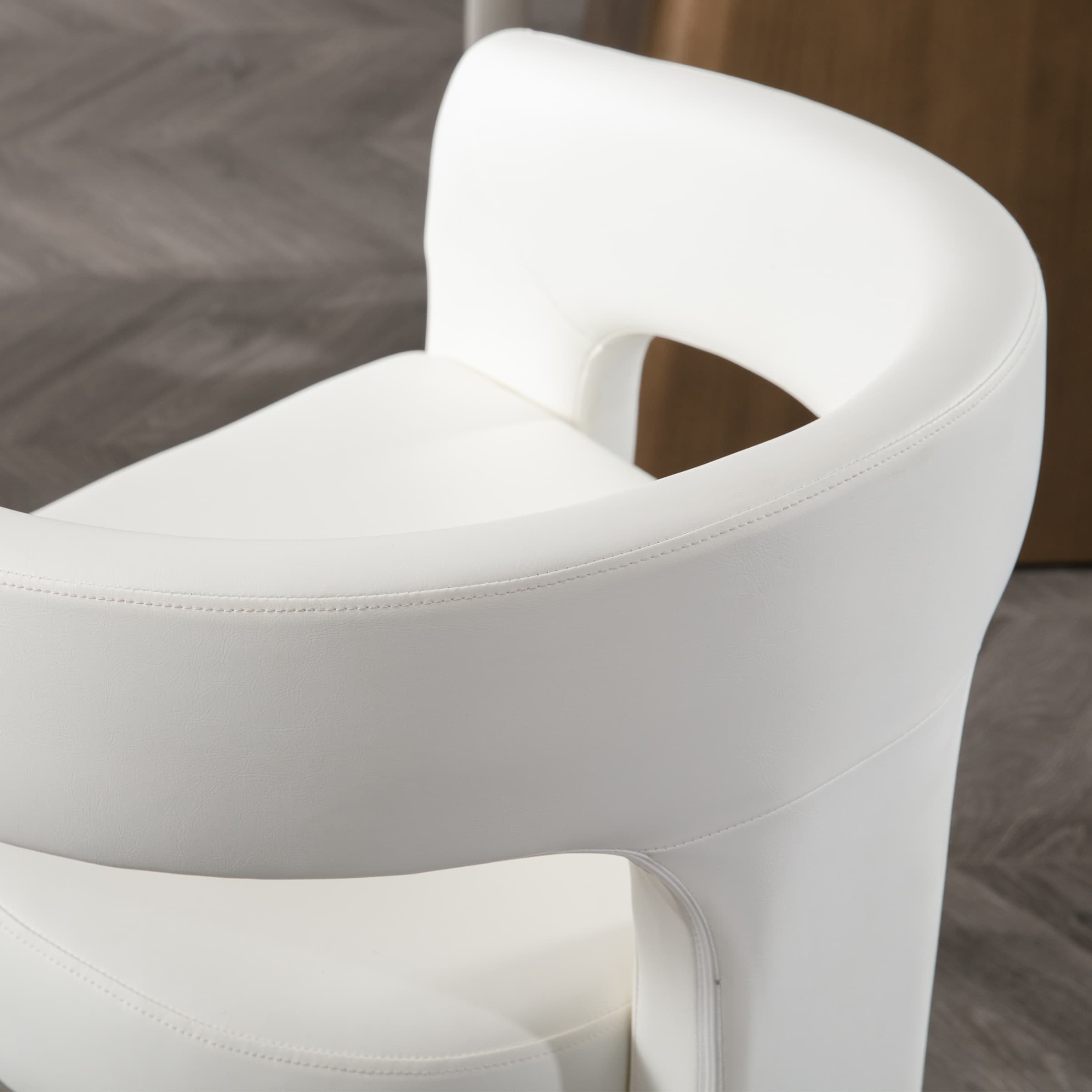 VESCASA Modern Open-Back Faux Leather Barrel Dining Chair 1 PCS - 5101DC