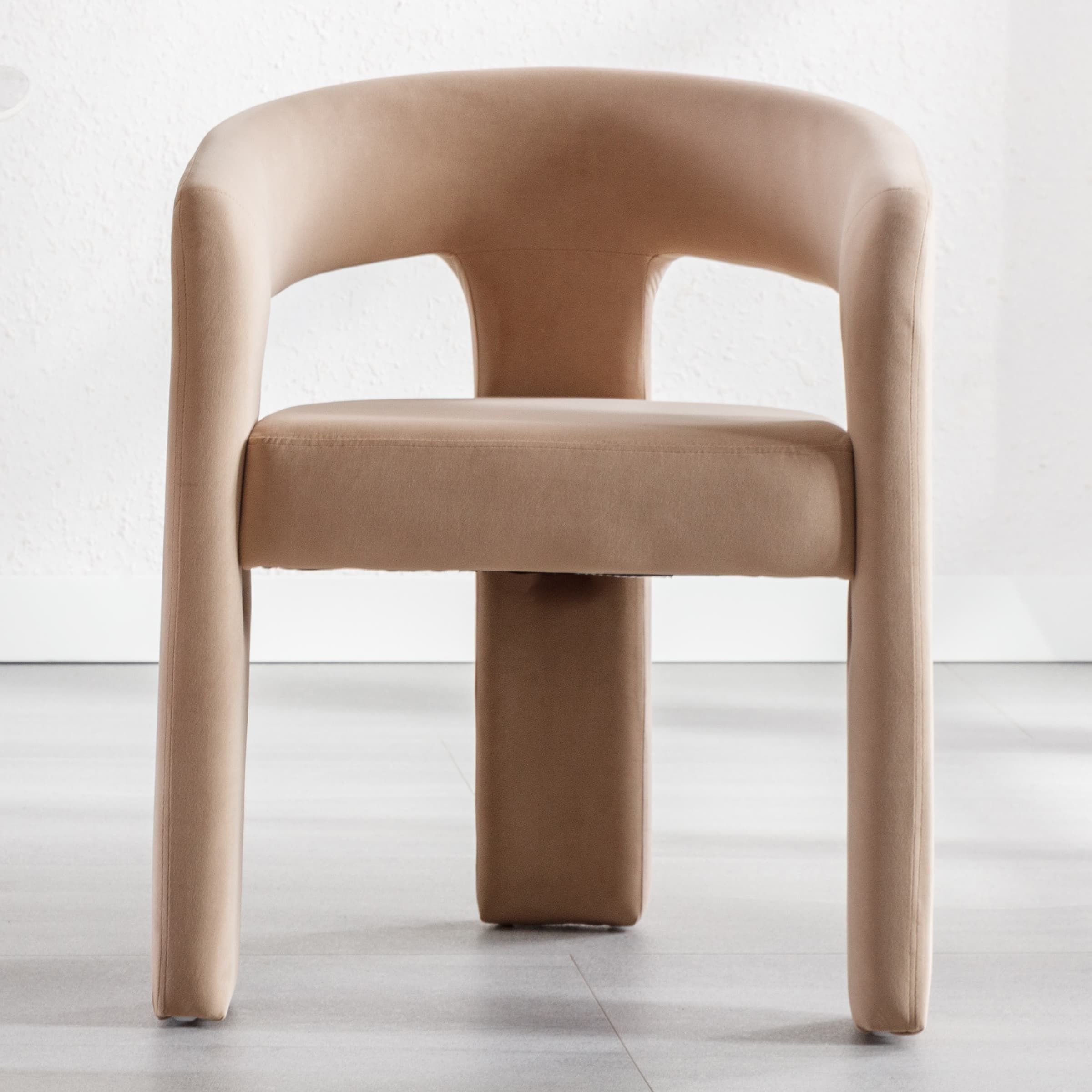 VESCASA Modern Open-Back Faux Leather Barrel Dining Chair 1 PCS - 5101DC