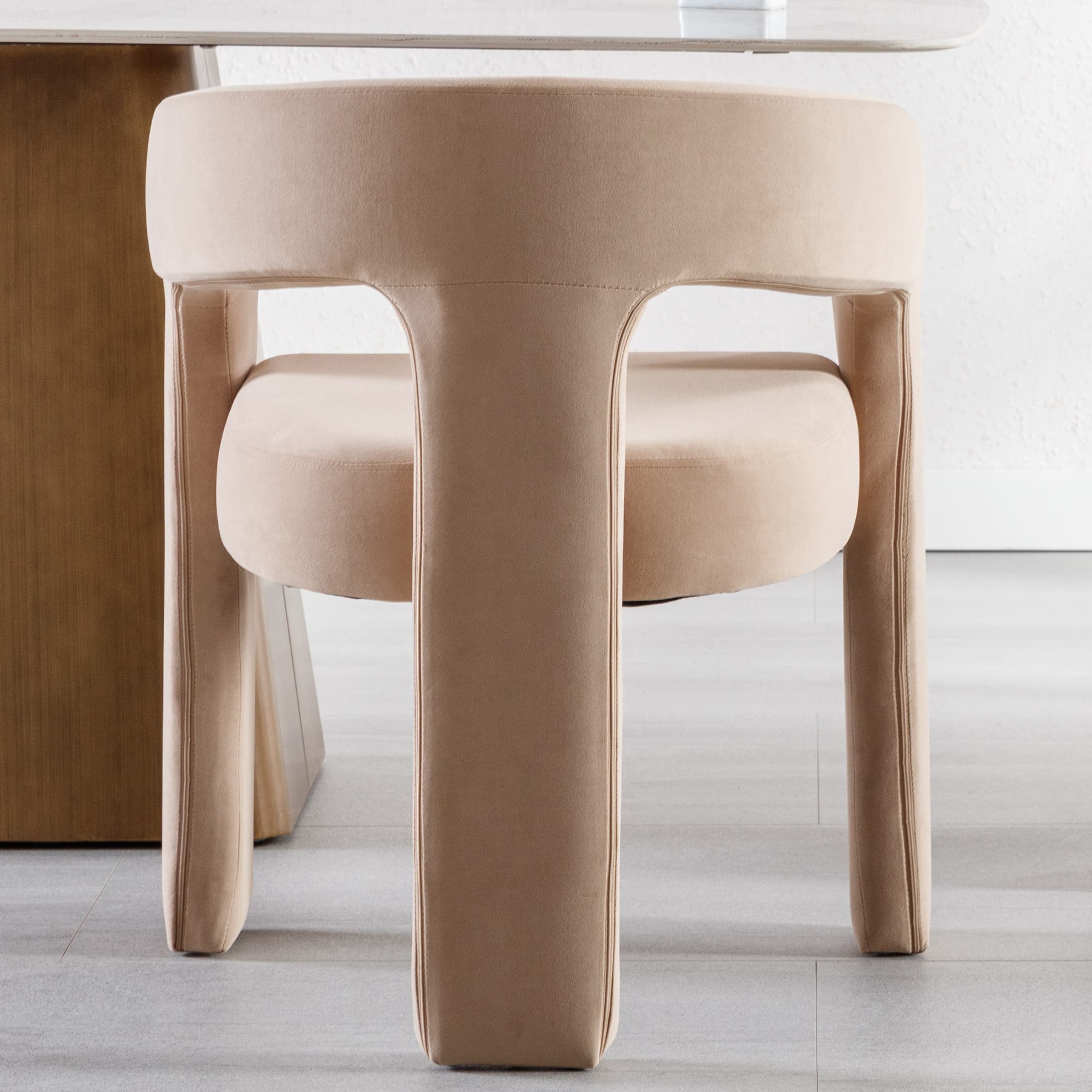 VESCASA Modern Open-Back Faux Leather Barrel Dining Chair 1 PCS - 5101DC