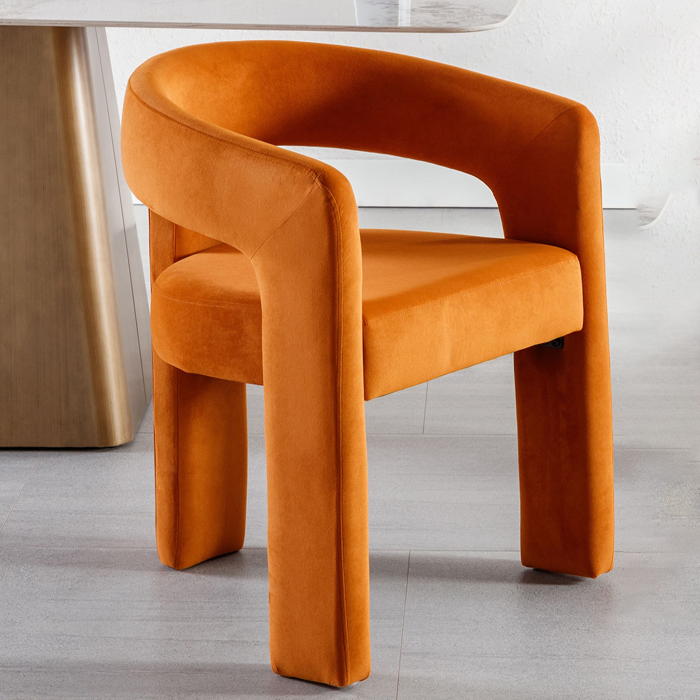VESCASA Modern Open-Back Faux Leather Barrel Dining Chair 1 PCS - 5101DC