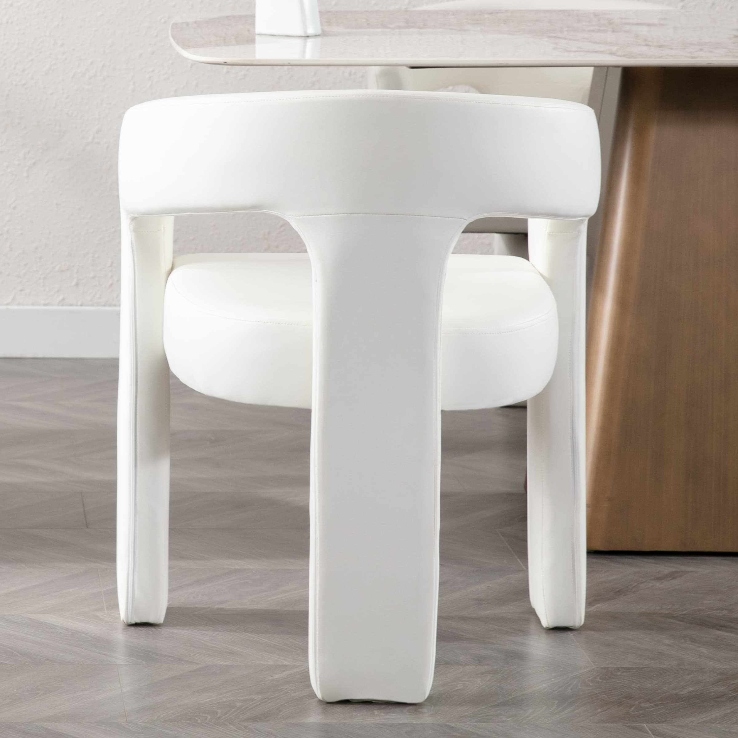 VESCASA Modern Open-Back Faux Leather Barrel Dining Chair 1 PCS - 5101DC