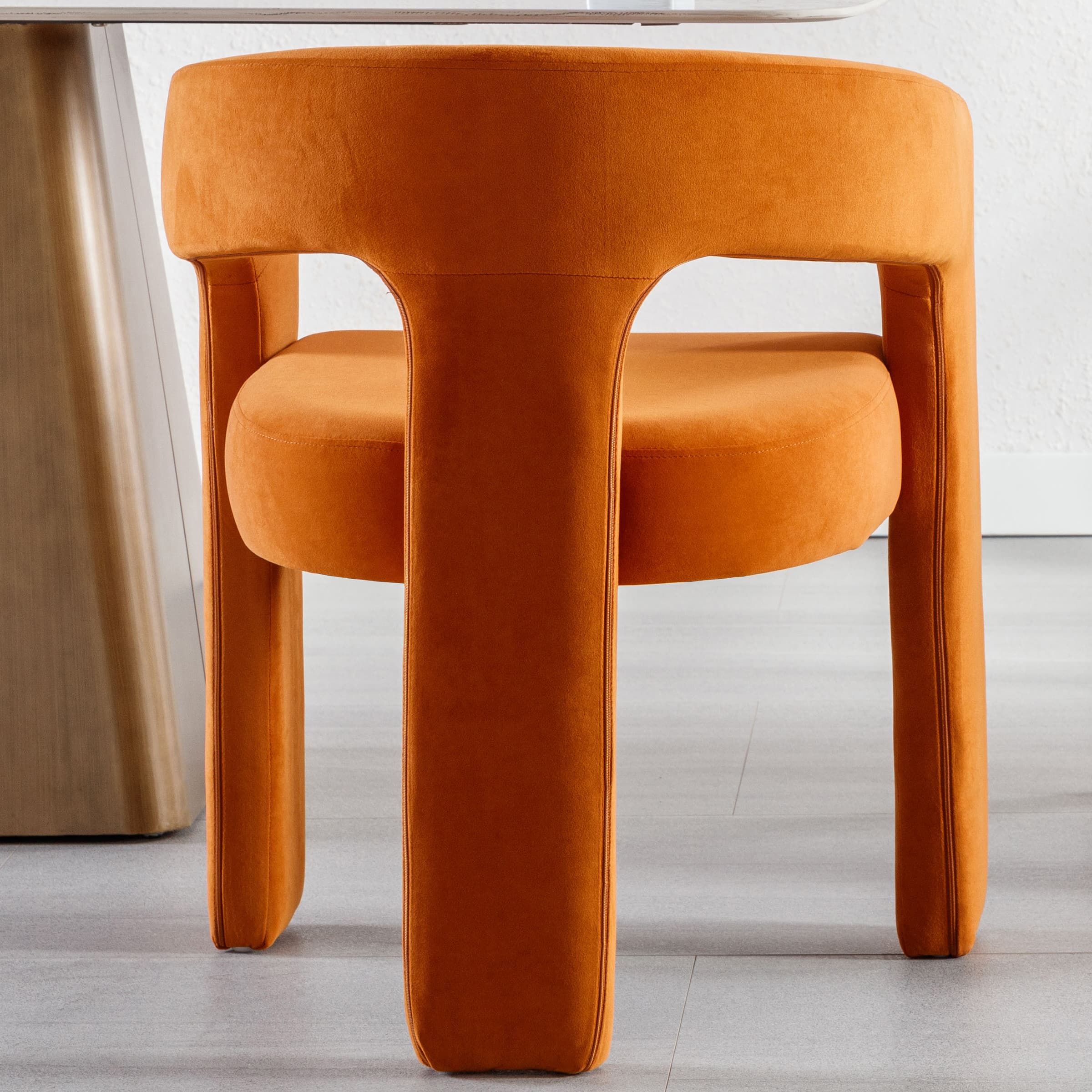 VESCASA Modern Open-Back Faux Leather Barrel Dining Chair 1 PCS - 5101DC