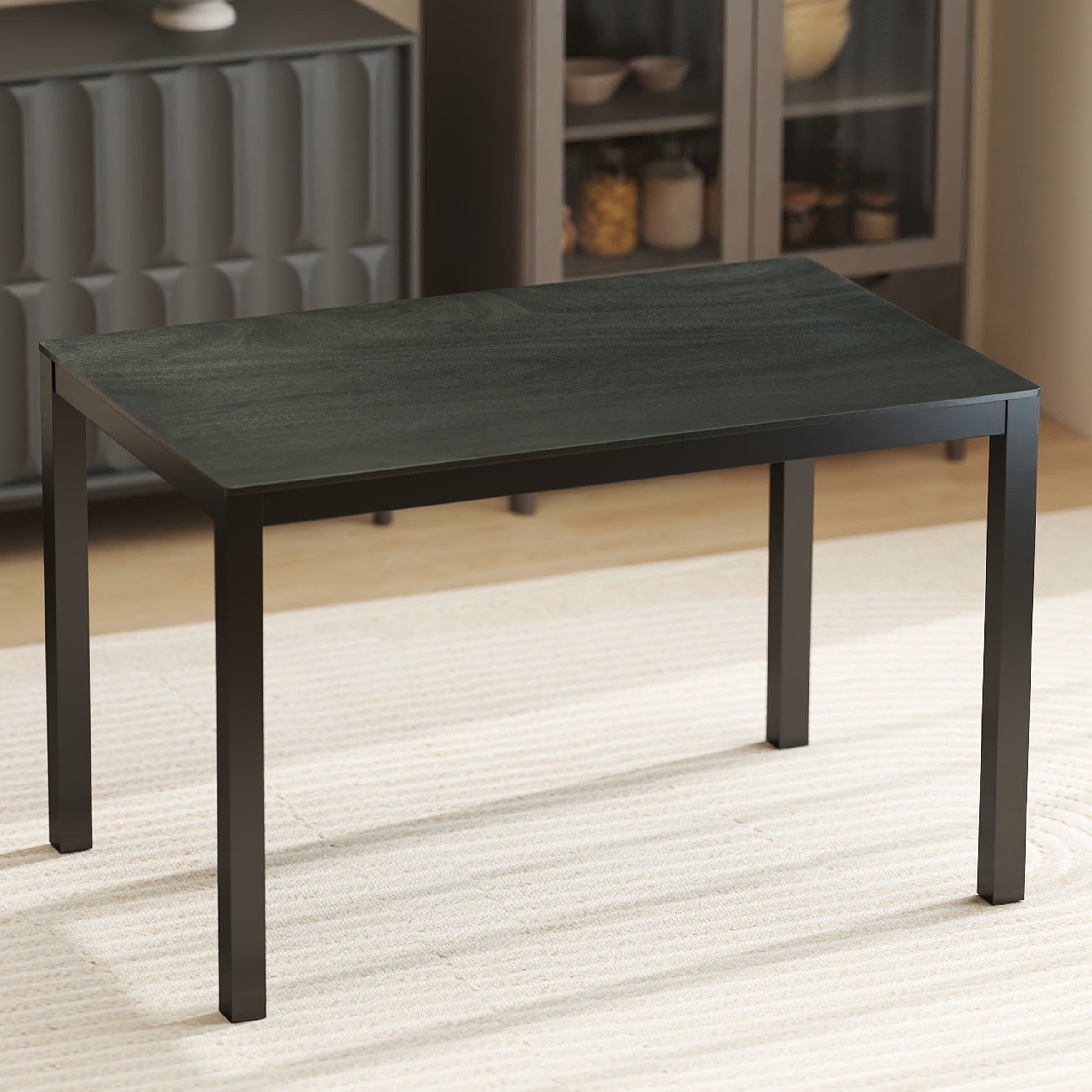 VESCASA Modern Black Solid Wood Dining Desk - 2022