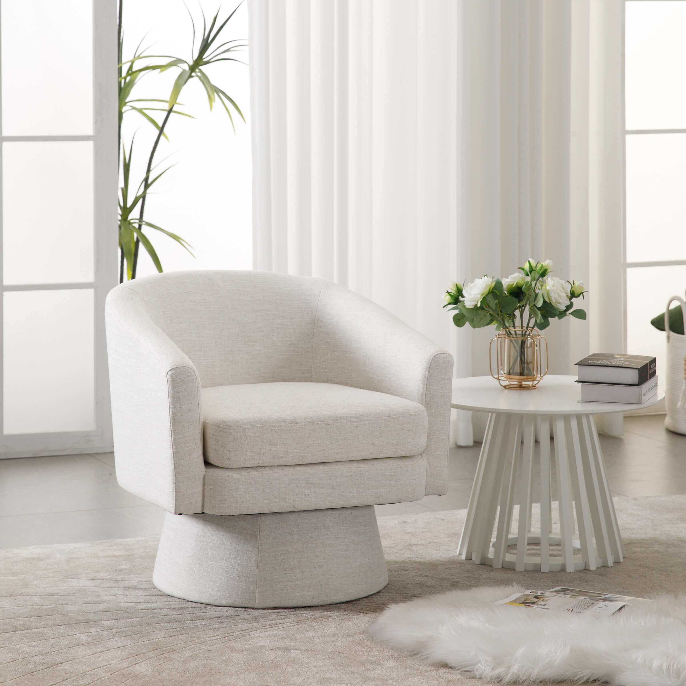 ROCITY Barrel Swivel Accent Chair 1 PCS - 3057AC