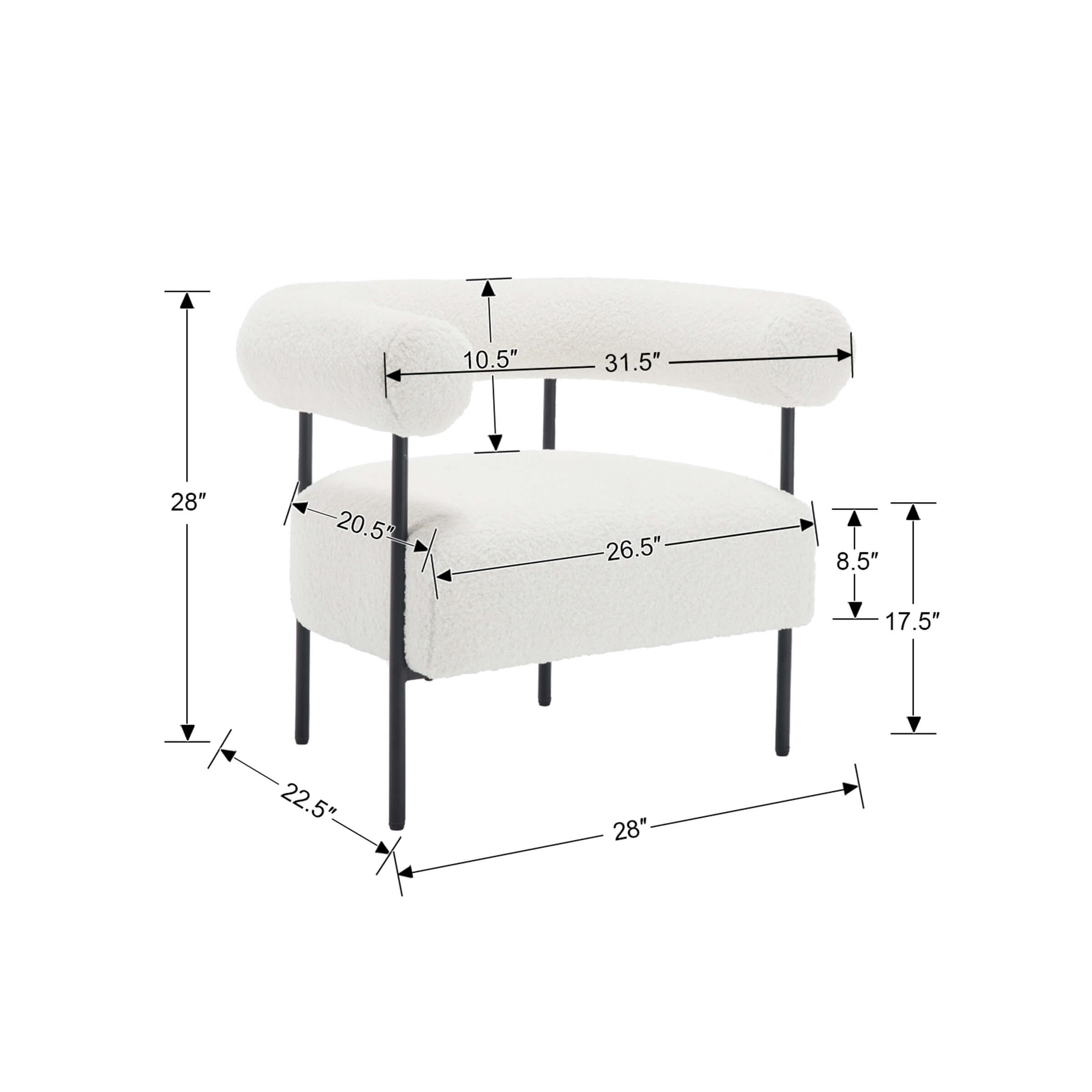 ROCITY C-shaped Back Accent Chair 1 PCS - 10080AC