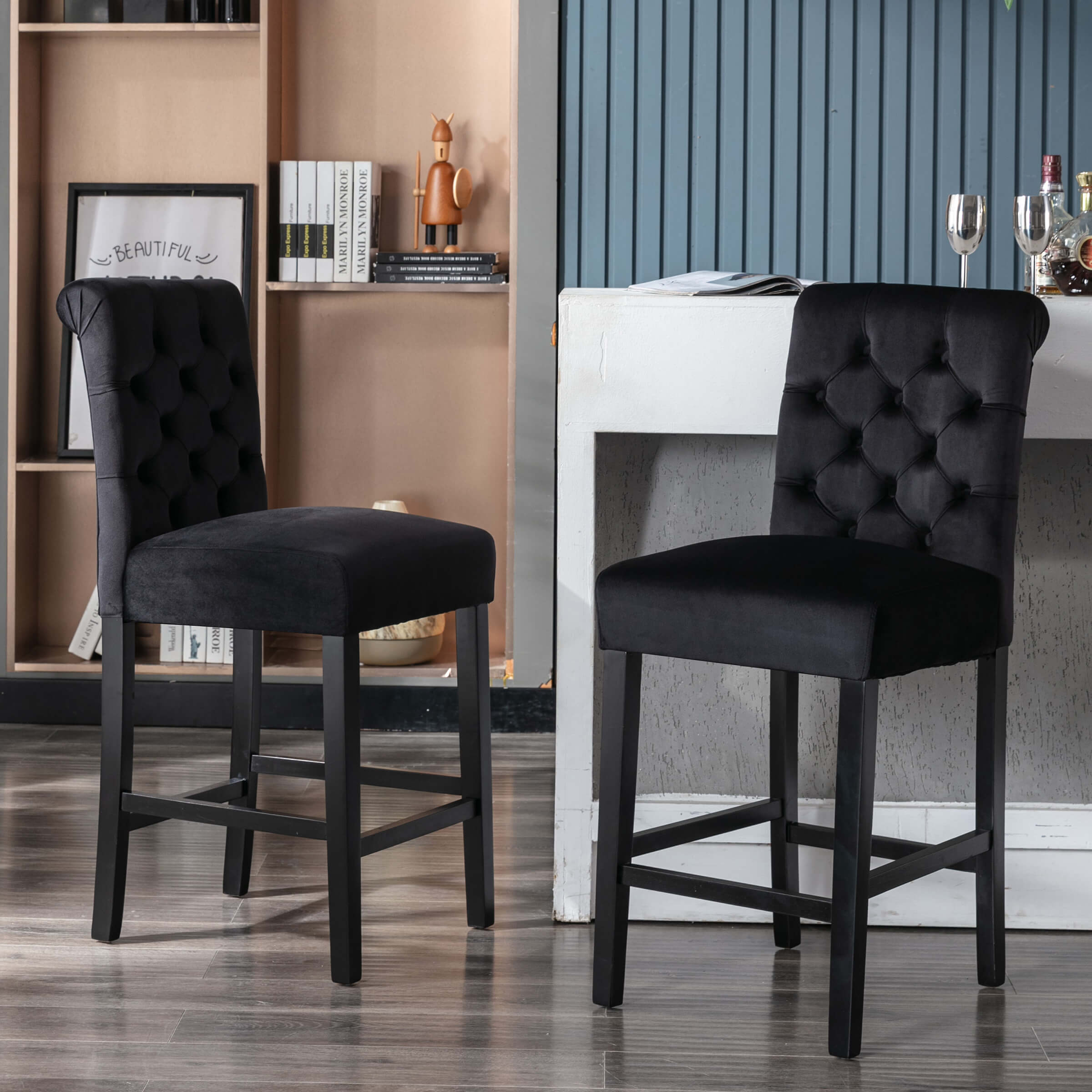 Kmax Tufted Counter Height Bar Stools Set of 2 - 8335CS