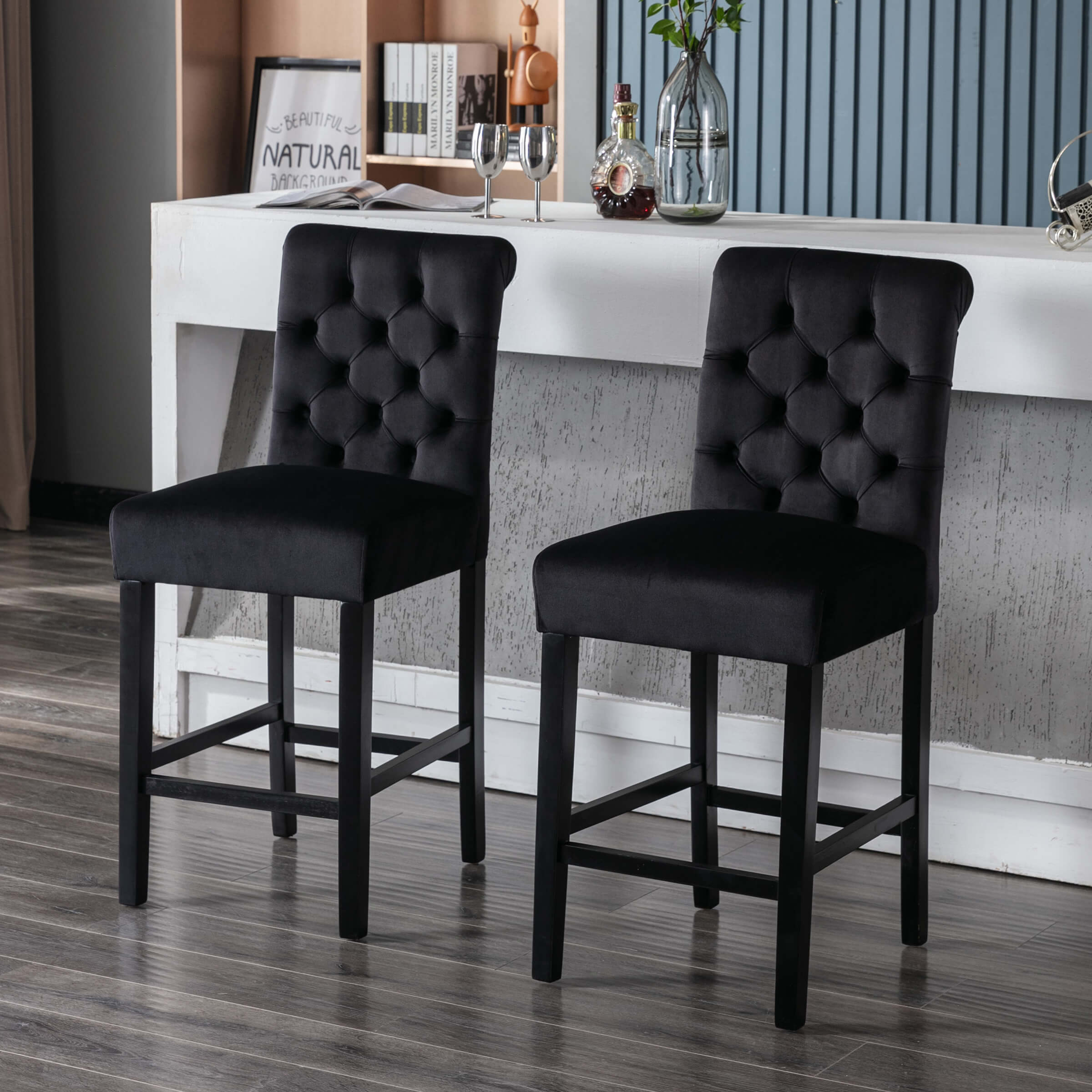 Kmax Tufted Counter Height Bar Stools Set of 2 - 8335CS