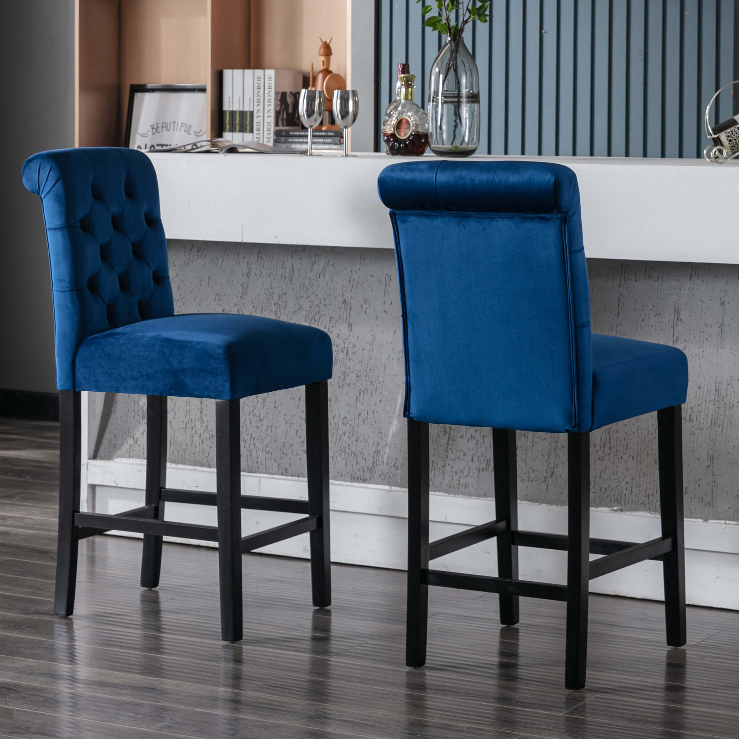 Kmax Tufted Counter Height Bar Stools Set of 2 - 8335CS