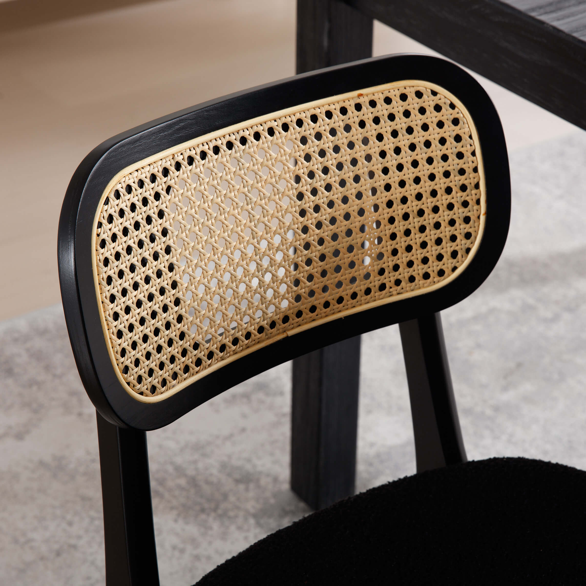 ROCITY Farmhouse Cane Back Dining Chairs Set of 2 - 8009DC