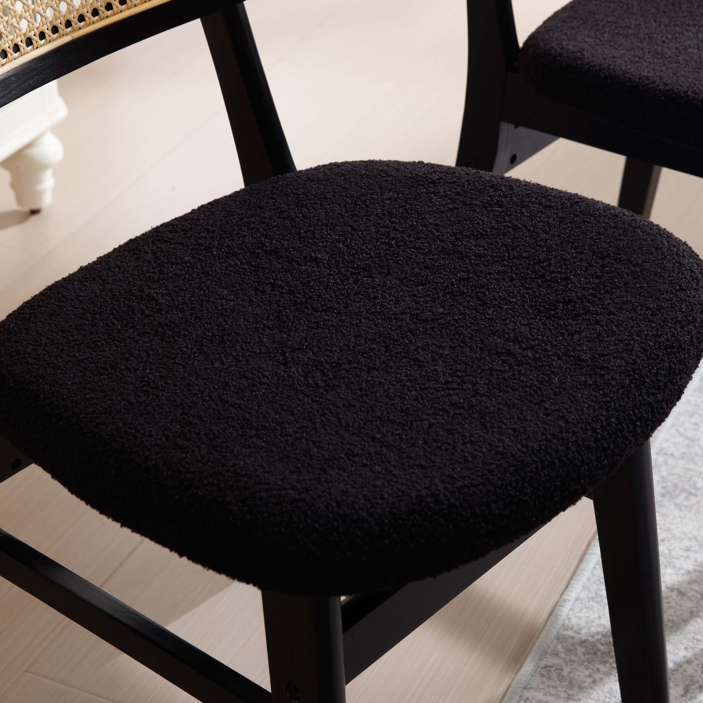 ROCITY Farmhouse Cane Back Dining Chairs Set of 2 - 8009DC