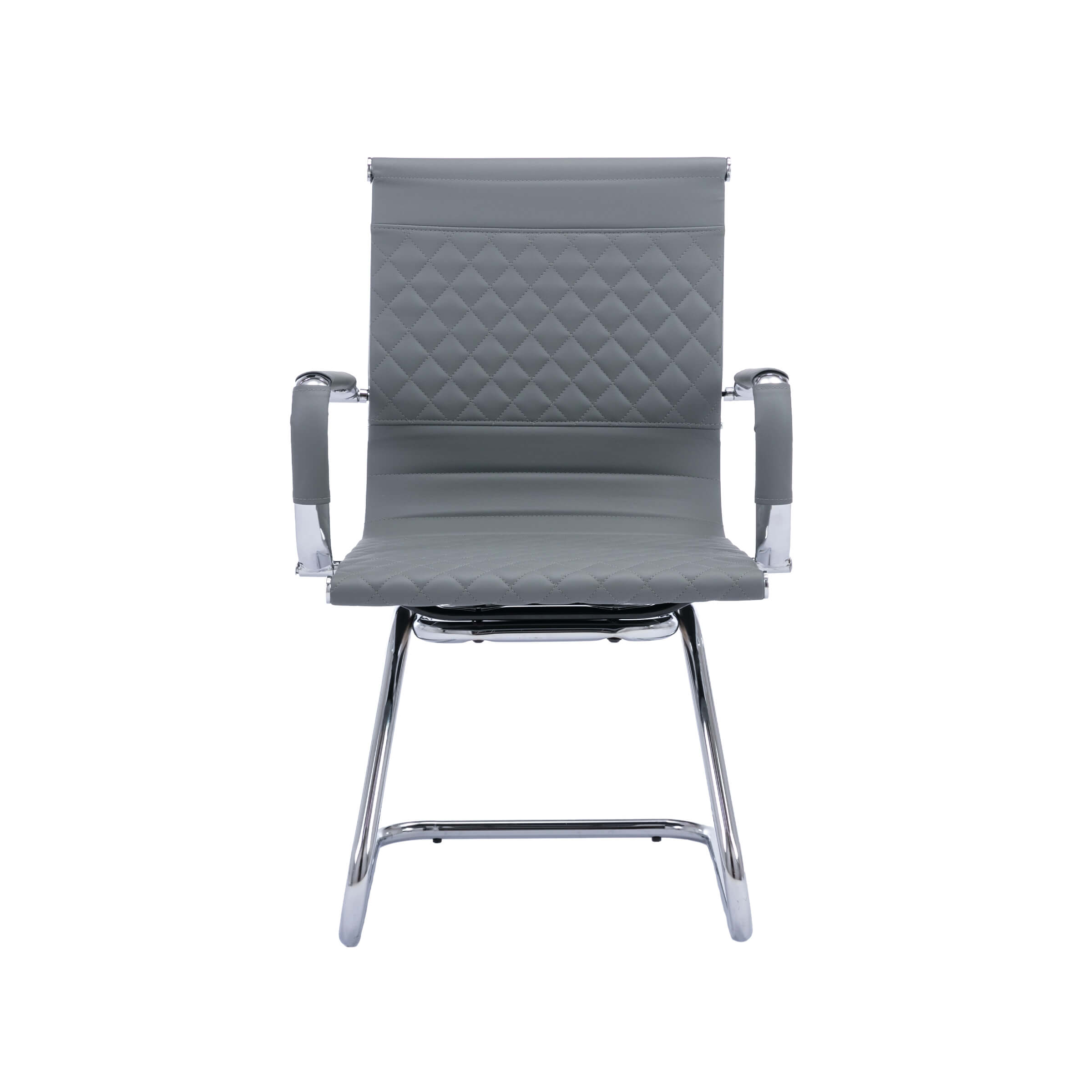 Two gray chairs facing forward