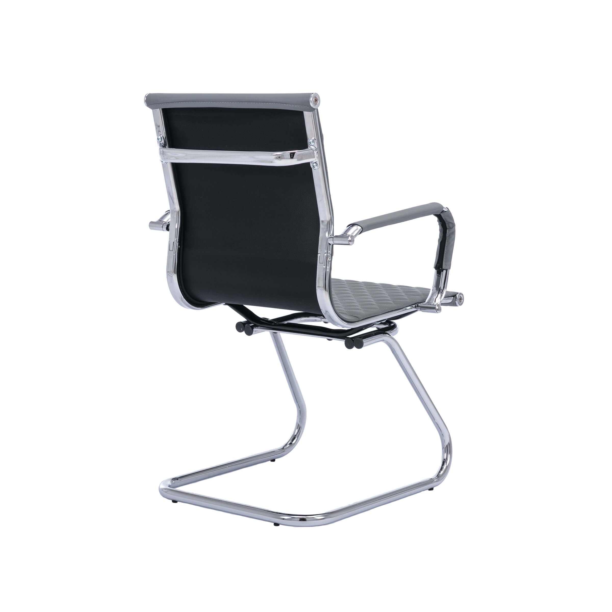 Rear-right view of chair with wheels