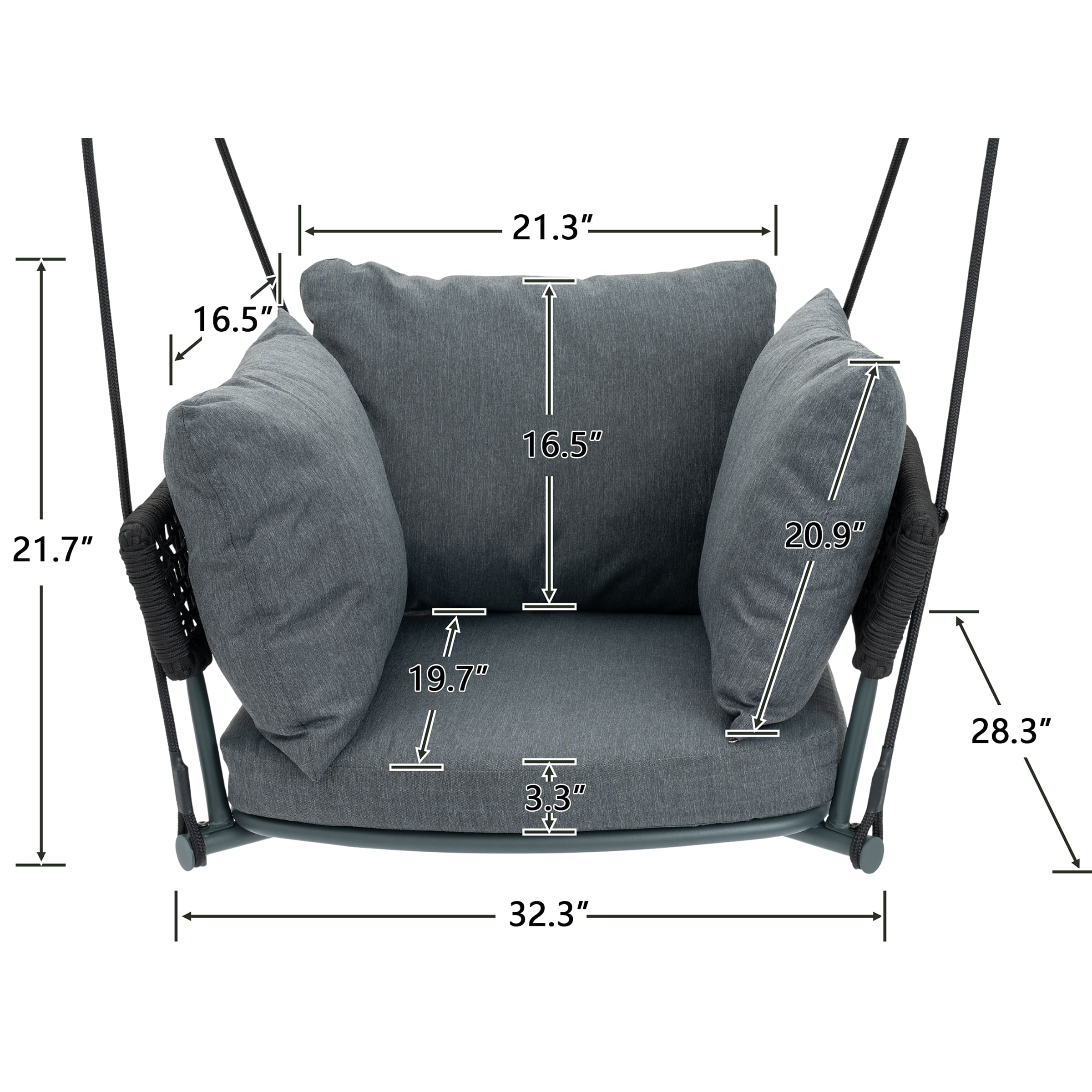 Outdoor Adjustable Rope Swinging Chair - 25016HS