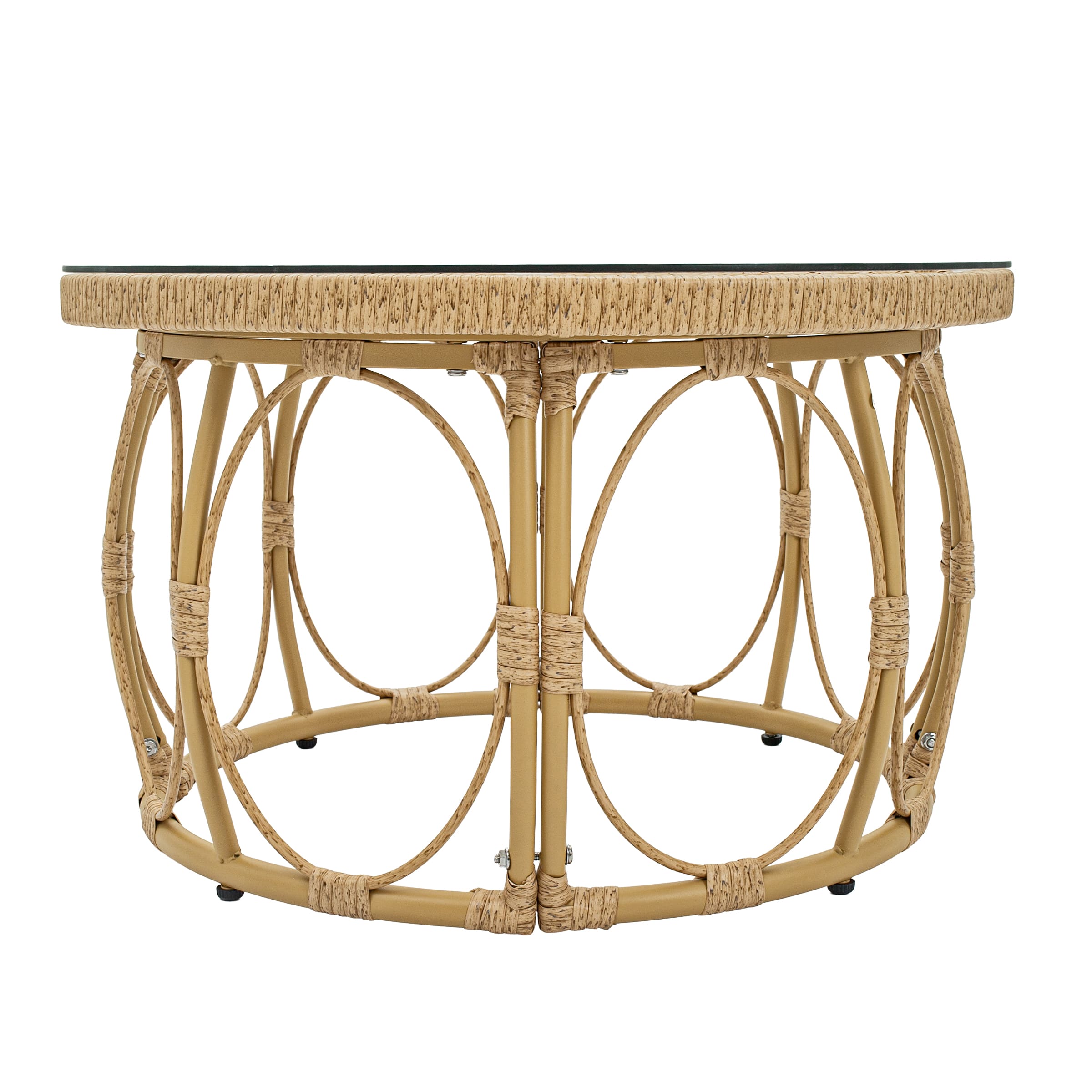 Patio Rope Chairs Set with Storage Table 3 PCS - 25012SE