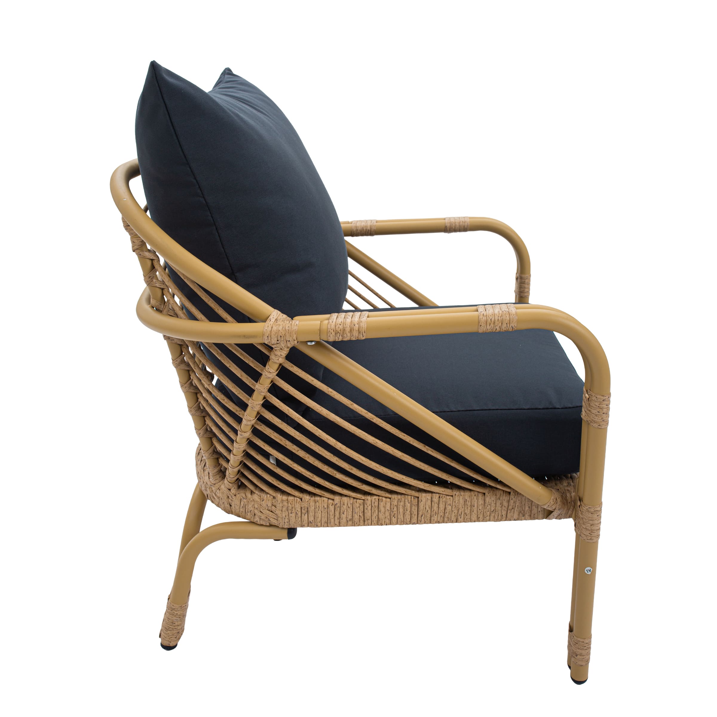 Patio Rope Chairs Set with Storage Table 3 PCS - 25012SE