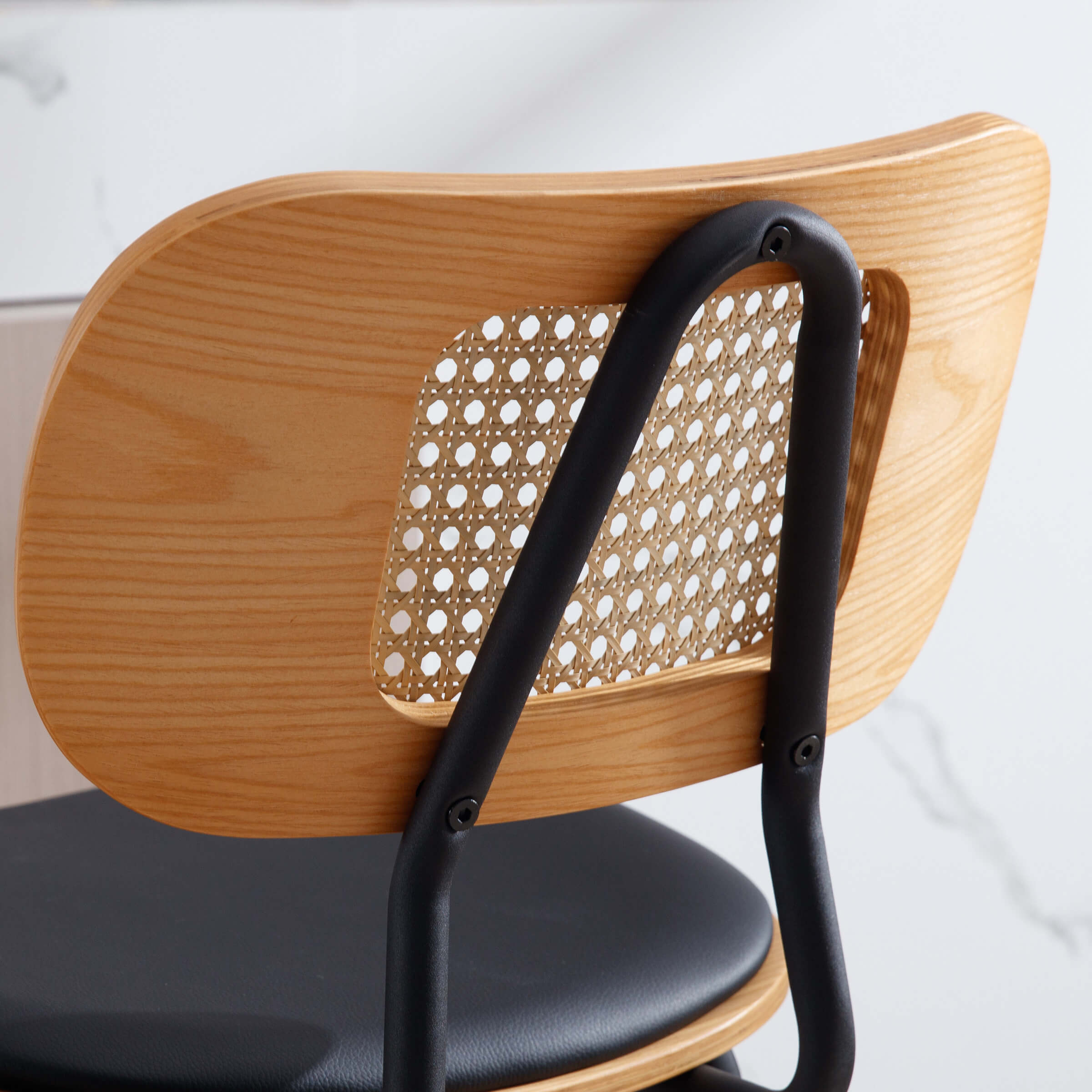 CIMOTA Vintage Rattan Back Counter Stools Set of 2 - 790CS