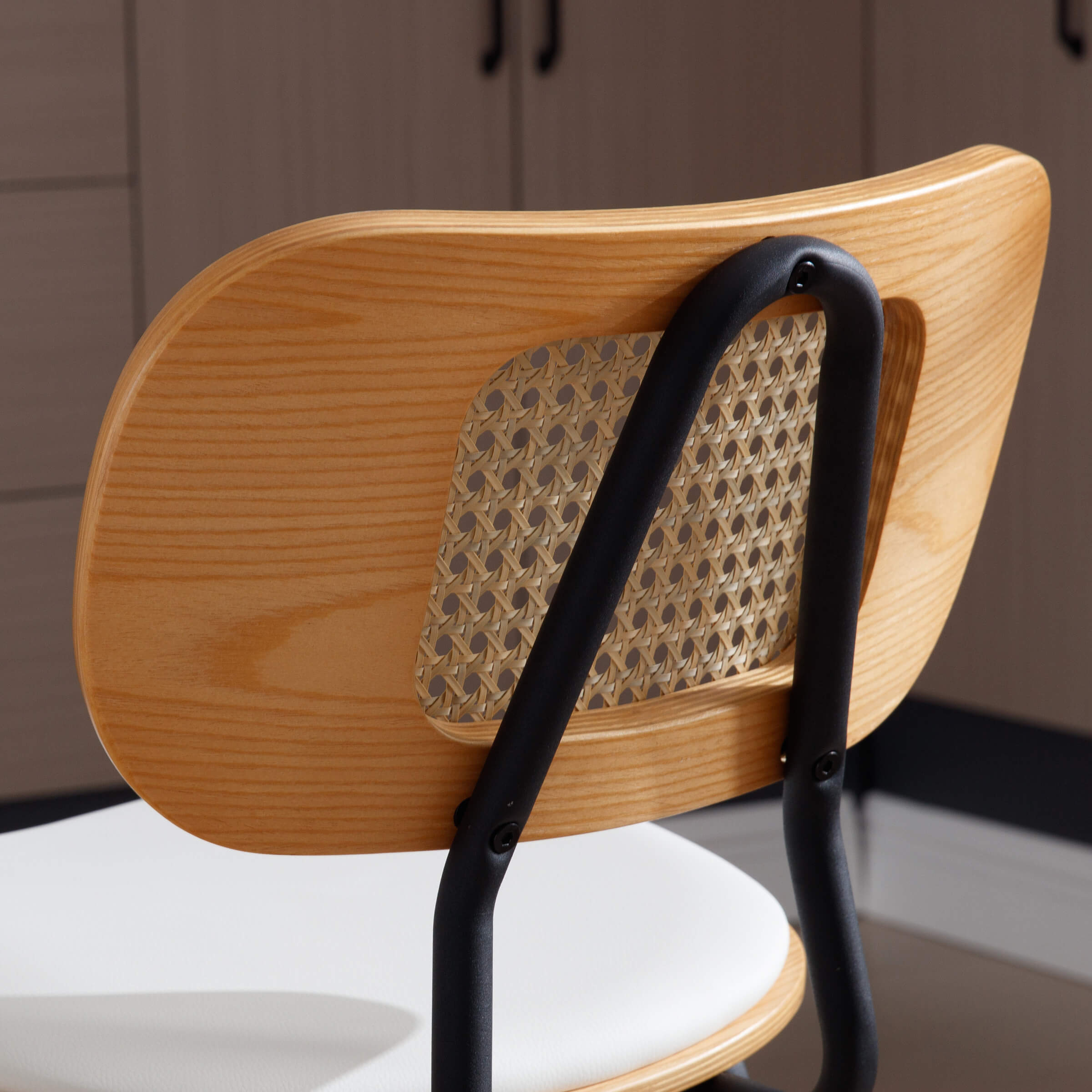 CIMOTA Vintage Rattan Back Counter Stools Set of 2 - 790CS