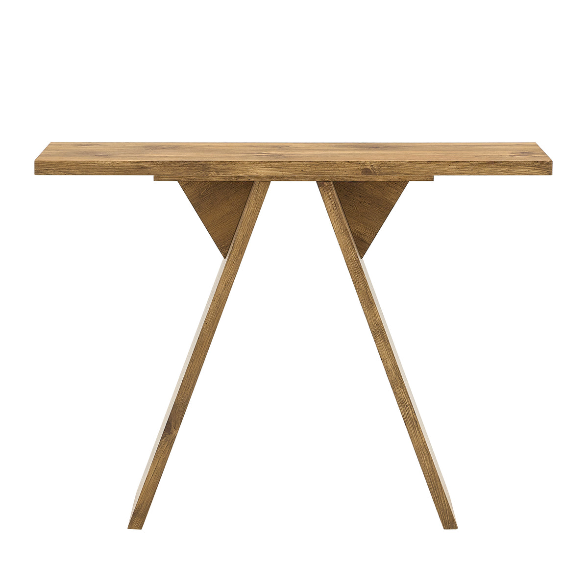 43" Narrow V-Shaped Console Table with Tri-Gusset Support