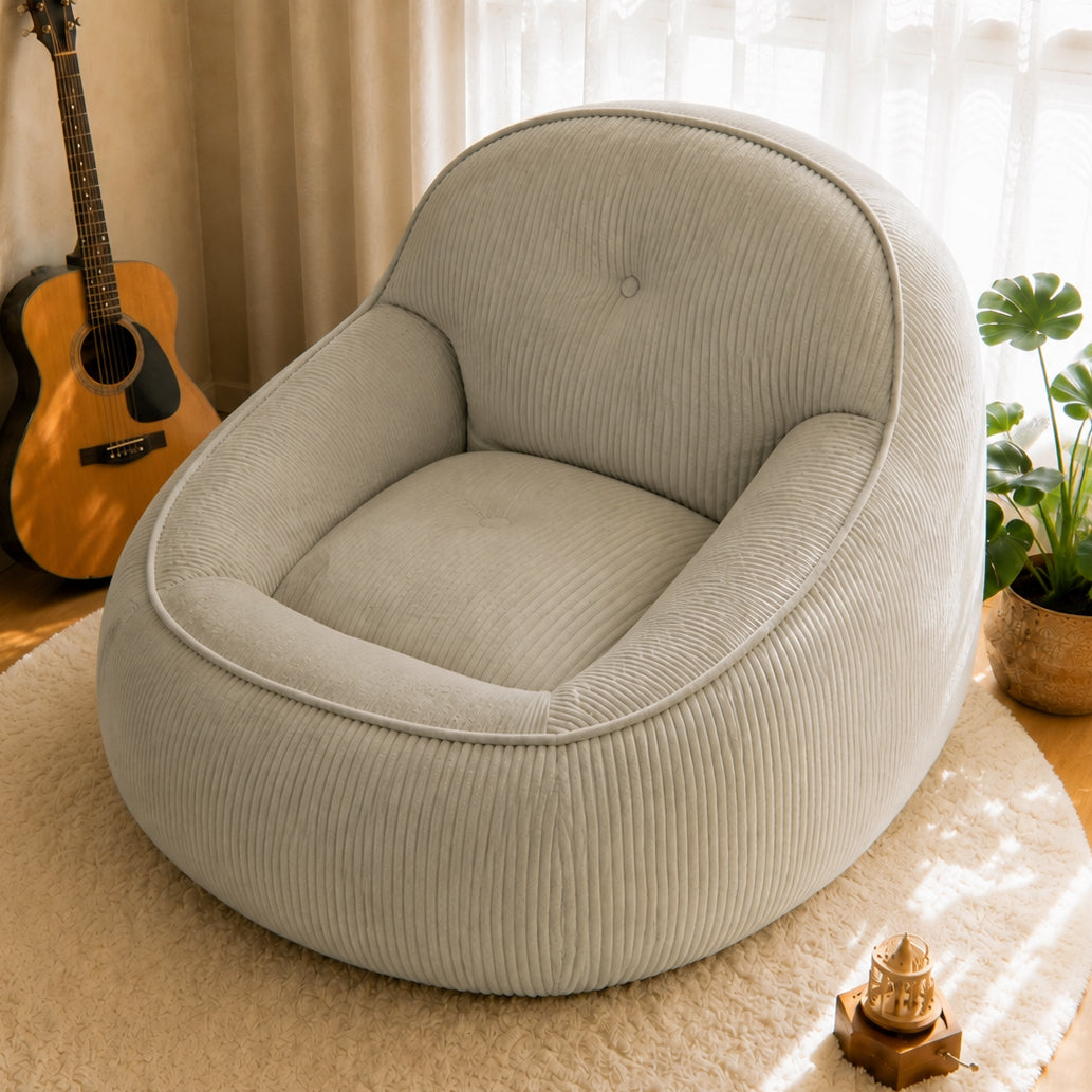 Camel Corduroy Single Bean Bag Sofa