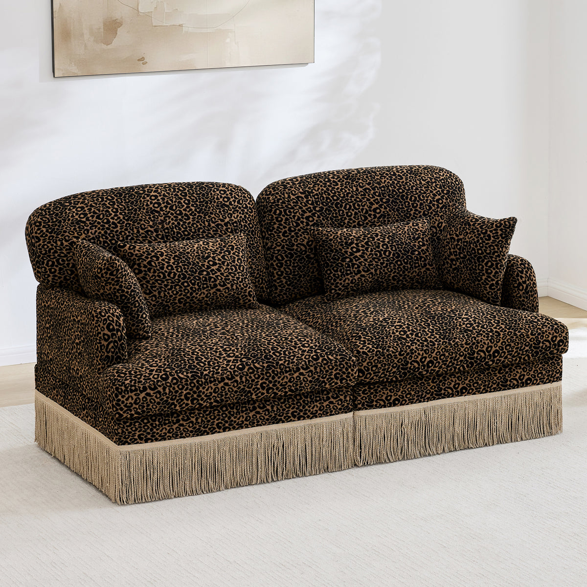 Chenille Modular Sofa & Loveseat with Tassel Trim