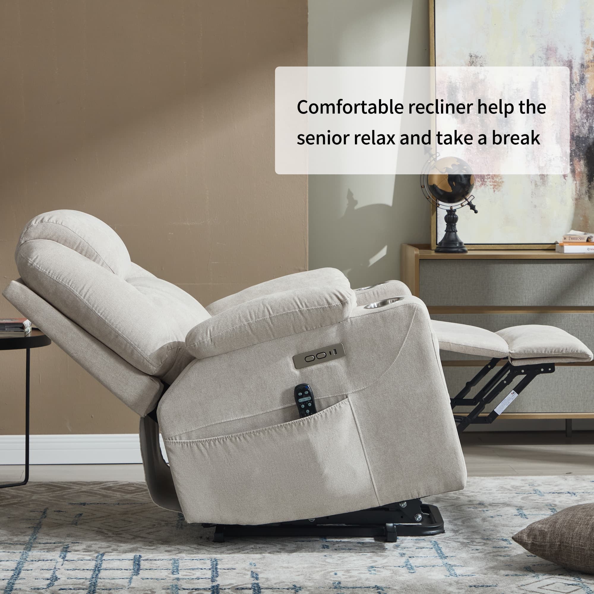 Power Lift Electric Massage Heat USB Recliner Chair