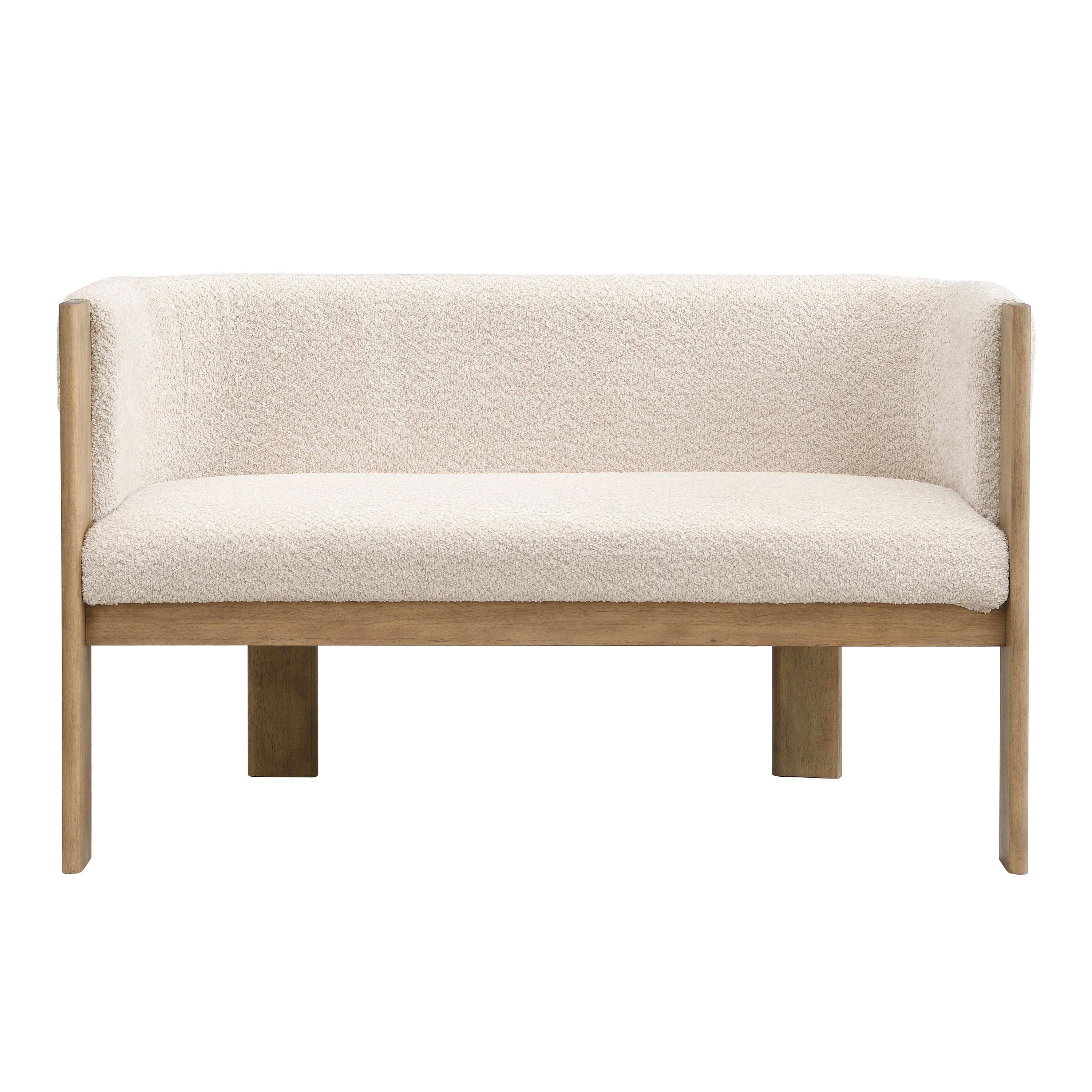 48.5" Boucle Upholstered Loveseat with Rubberwood Frame