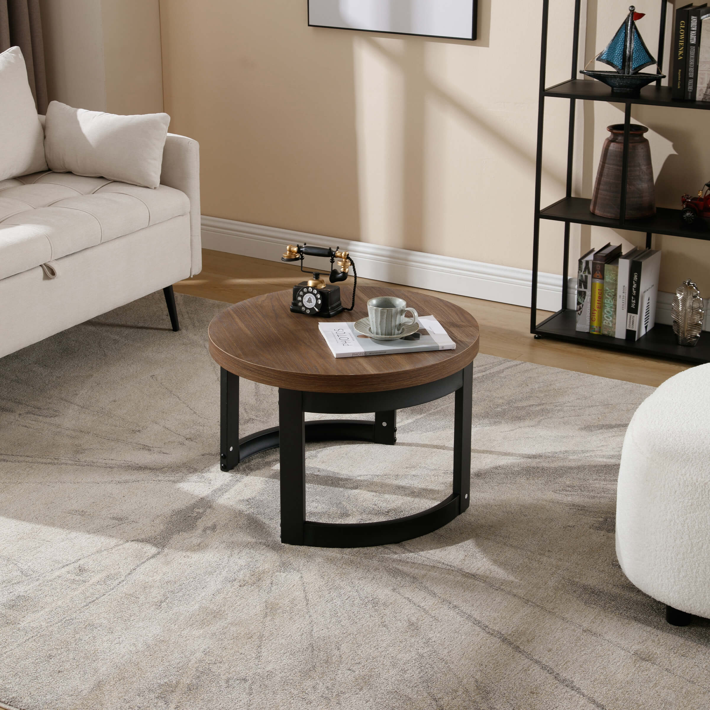 Kmax 23.5" Wide Round Wood Coffee Table - XXX2CT