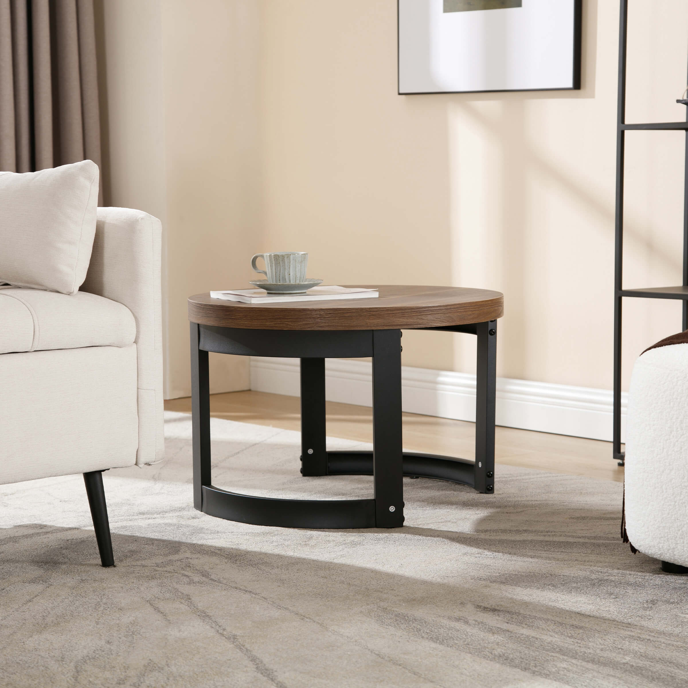 Kmax 23.5" Wide Round Wood Coffee Table - XXX2CT