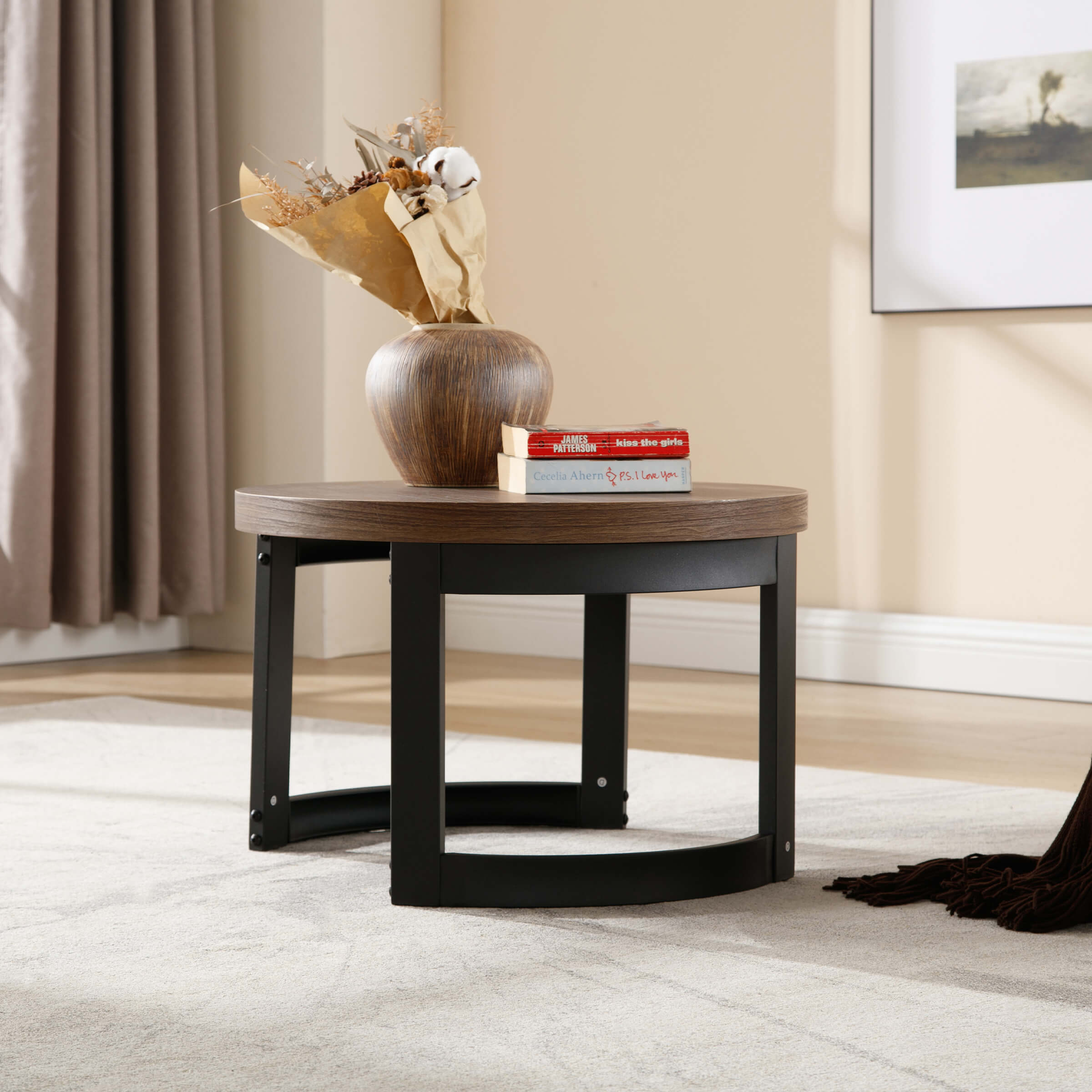 Kmax 23.5" Wide Round Wood Coffee Table - XXX2CT