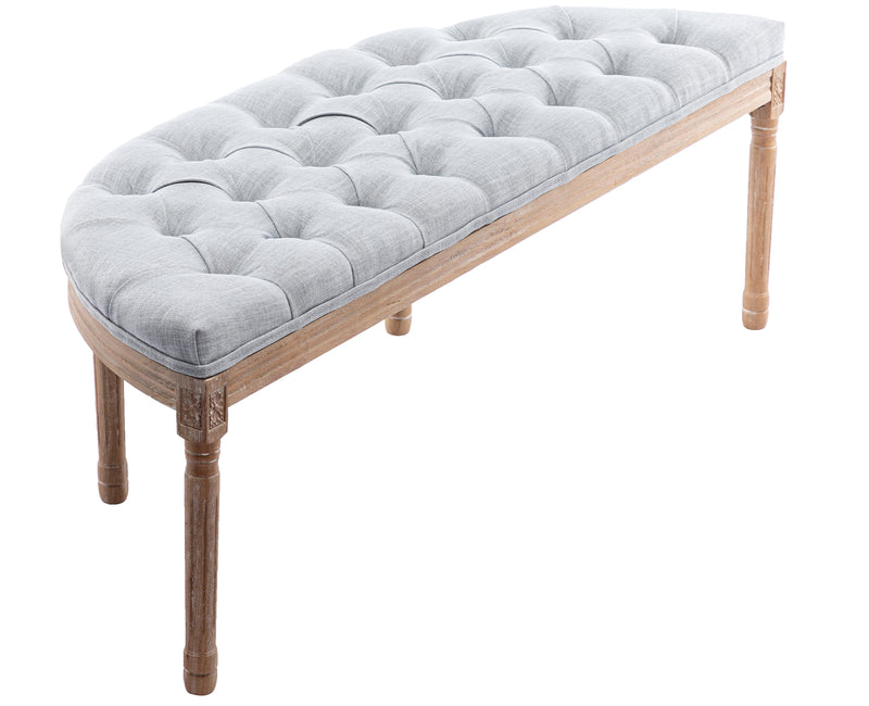 55" Upholstered Bench Tufted Fabric Bench-2162