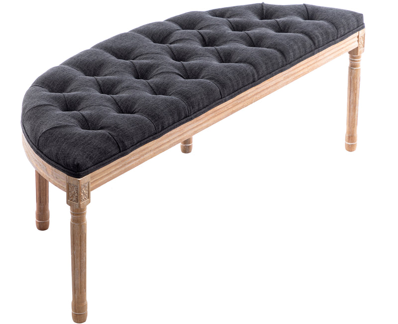55" Upholstered Bench Tufted Fabric Bench-2162