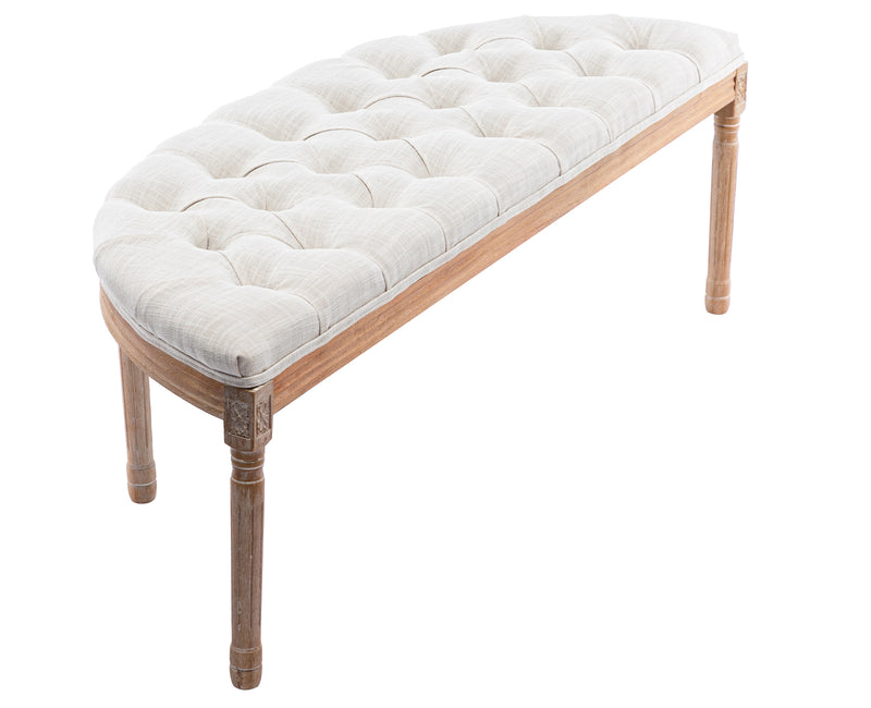 55" Upholstered Bench Tufted Fabric Bench-2162