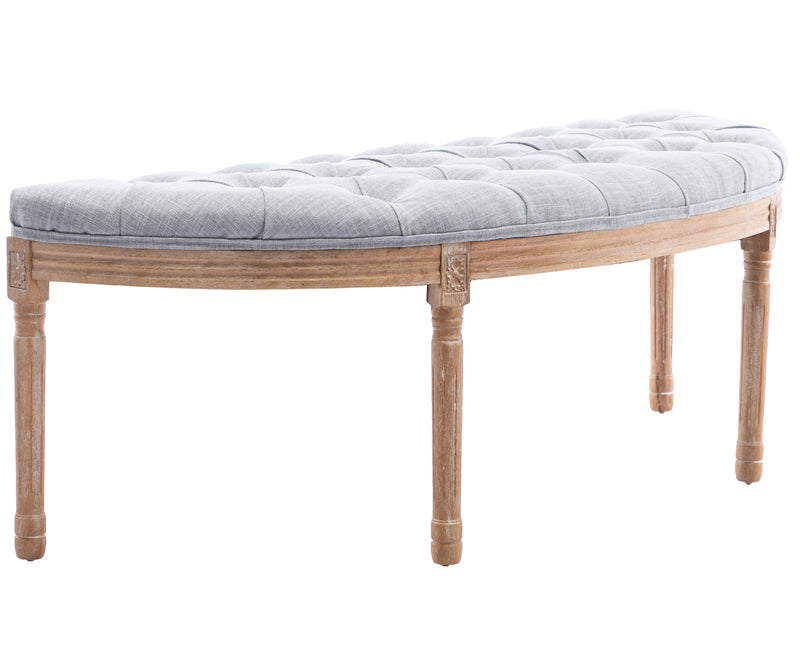 55" Upholstered Bench Tufted Fabric Bench-2162