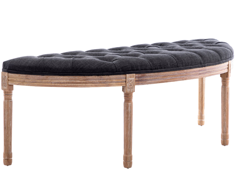 55" Upholstered Bench Tufted Fabric Bench-2162