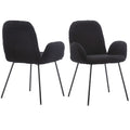 Set of 2 Velvet Dining Chairs, Fabric Upholstered Accent Chairs with Contrast Binding, TN-1618