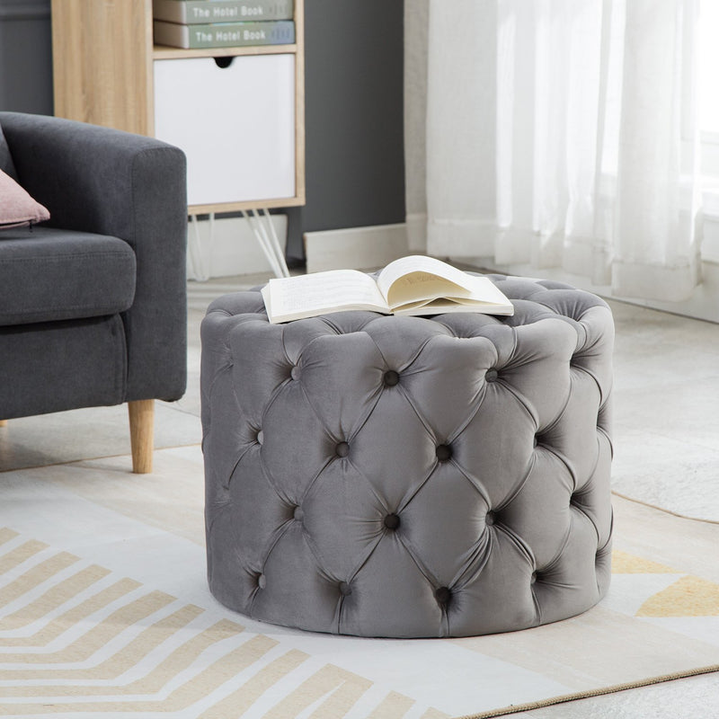 Chairus Round Velvet Ottoman 2087