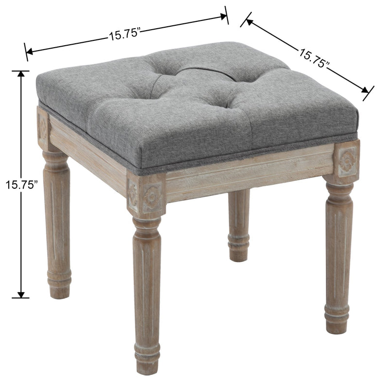 Chairus Square Fabric Ottoman Stool - 7537