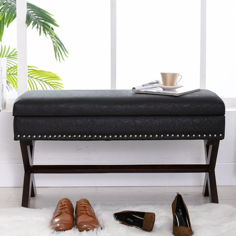 Chairus PU Storage Upholstered Entryway Bench