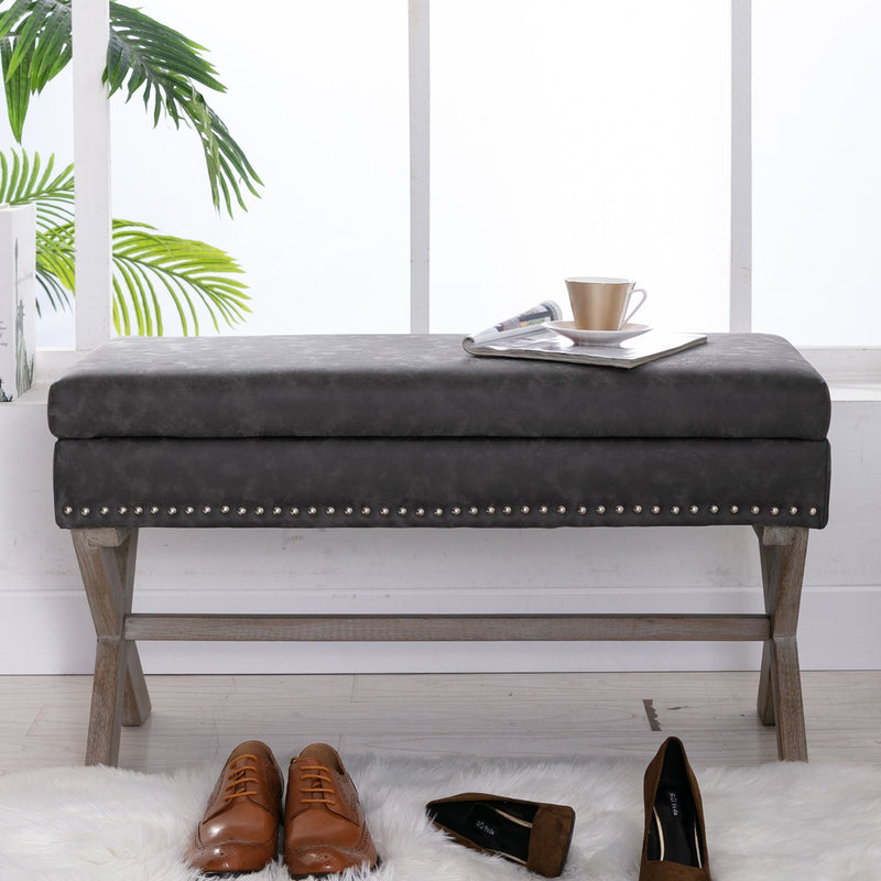 Chairus PU Storage Upholstered Entryway Bench