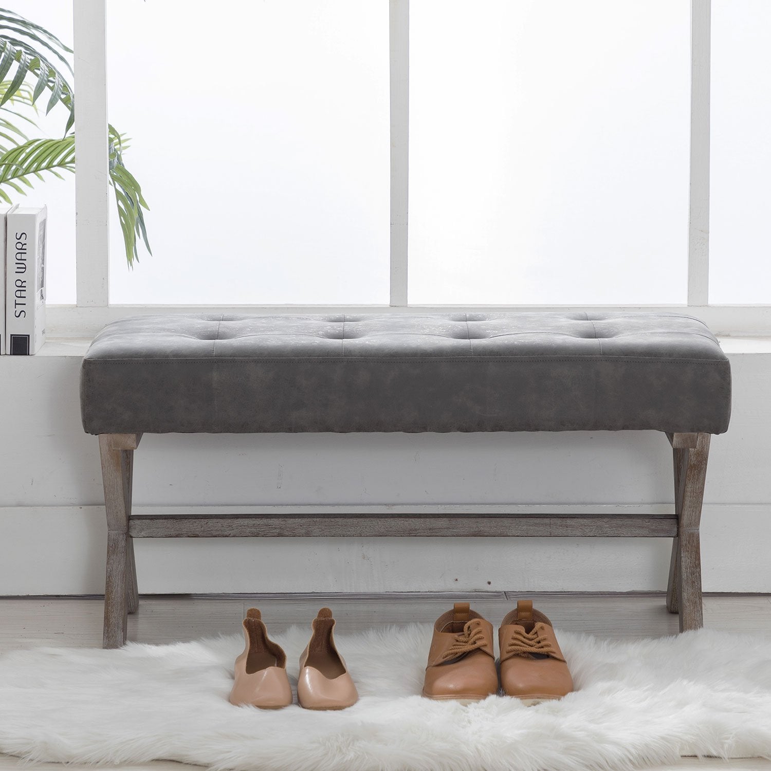 Kmax PU Upholstered Entryway Bench - 7868