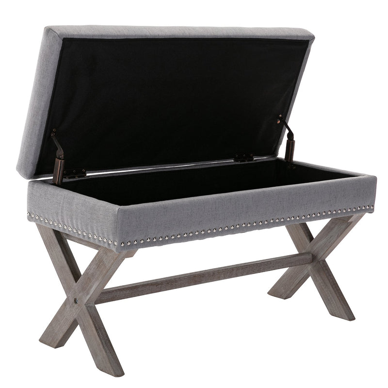Chairus Fabric Storage Upholstered Entryway Bench-7868