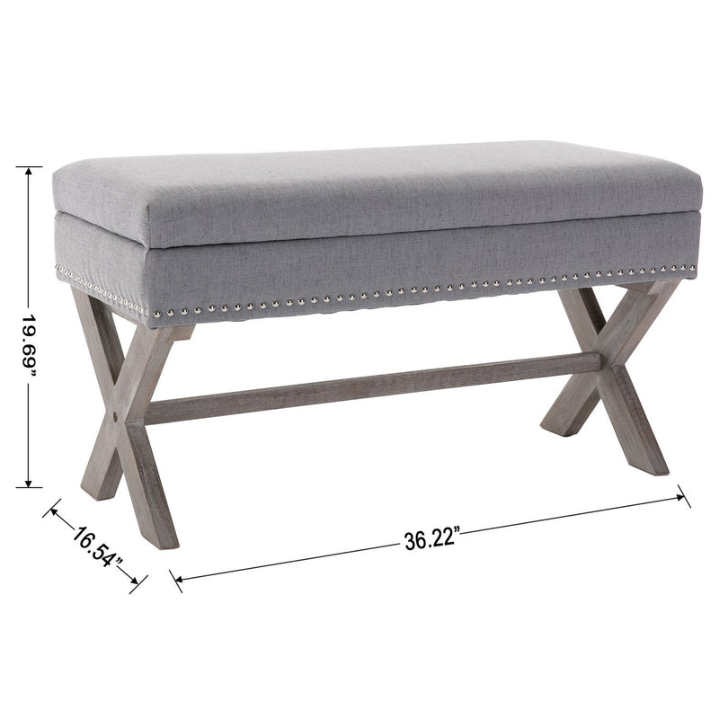 Chairus Fabric Storage Upholstered Entryway Bench-7868