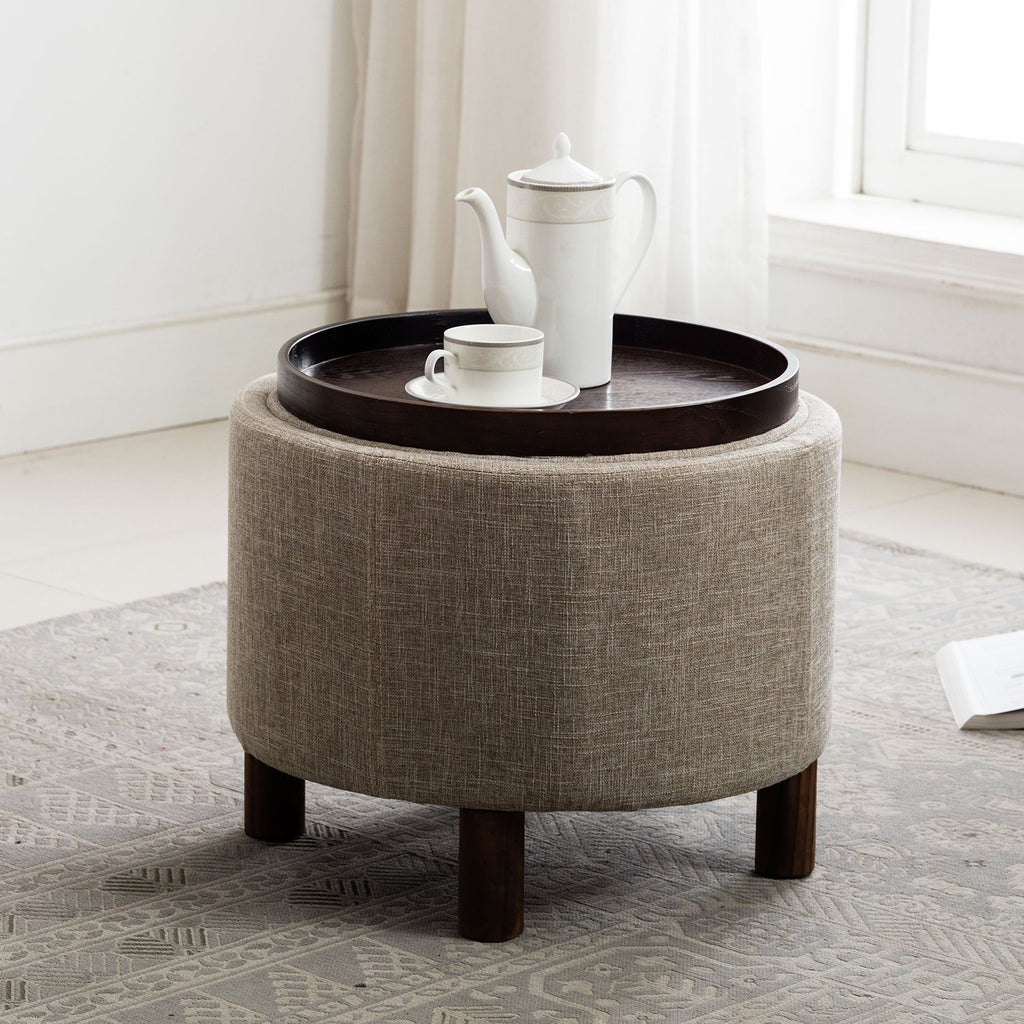 Small storage ottoman with tray deals