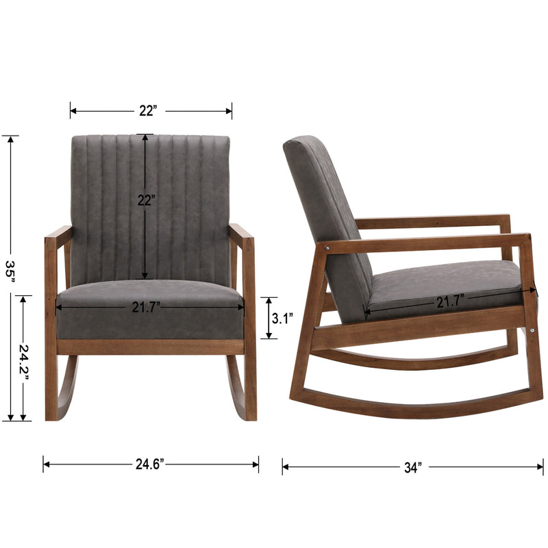Chairus Mid Century Accent Rocking Nursery Chair - 3507
